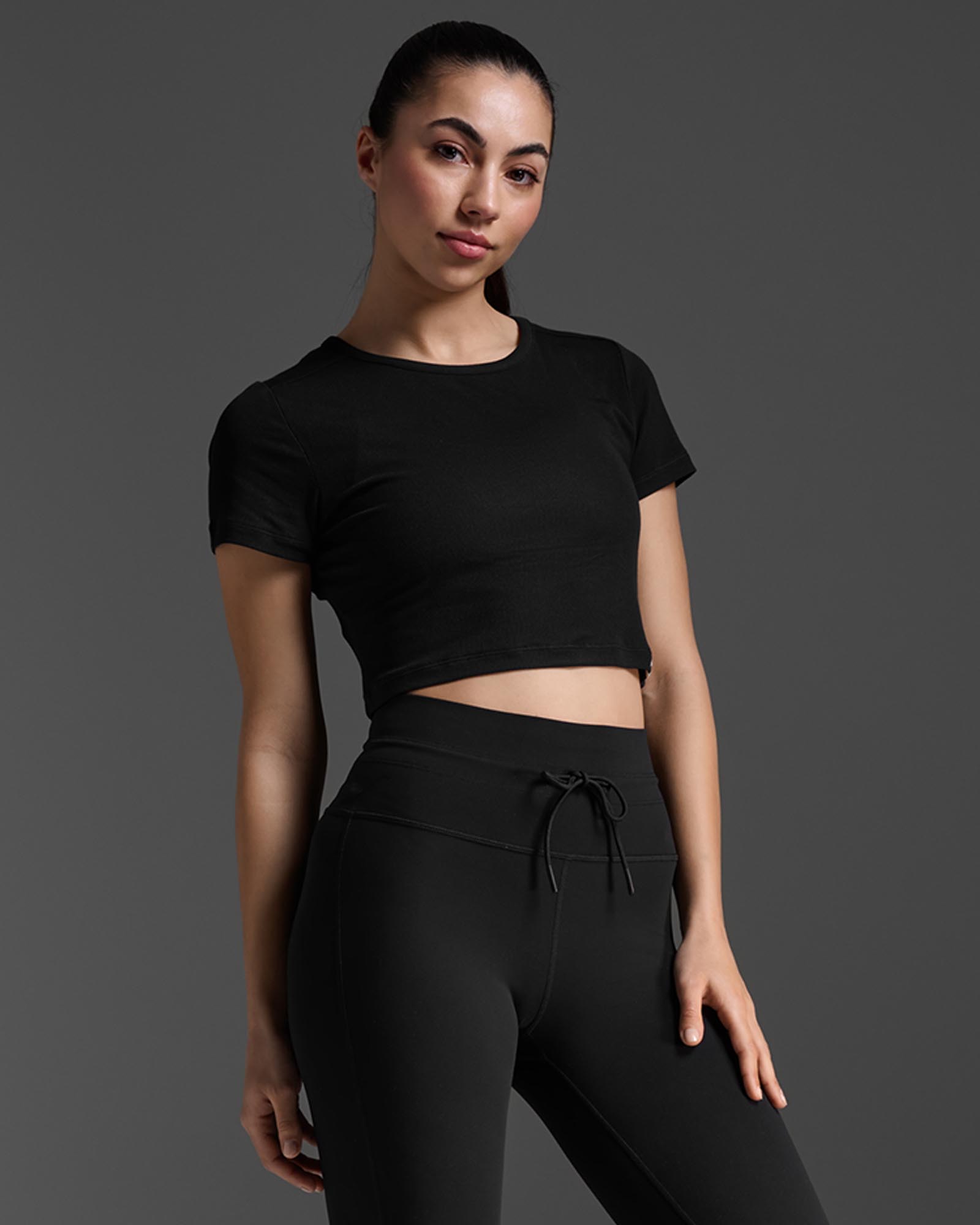 Fluid Ribbed Crop Tee