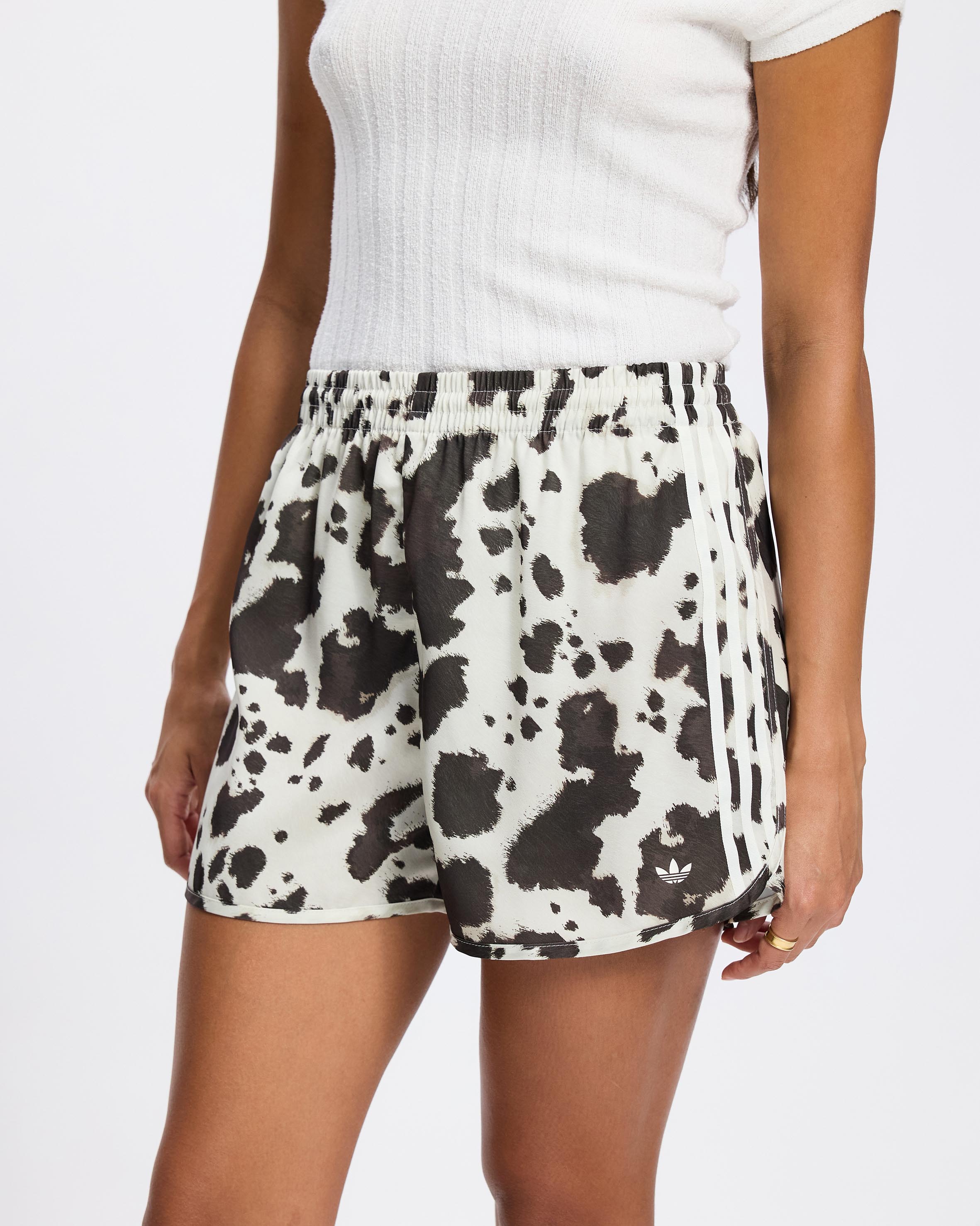 Satin Cow Print Shorts