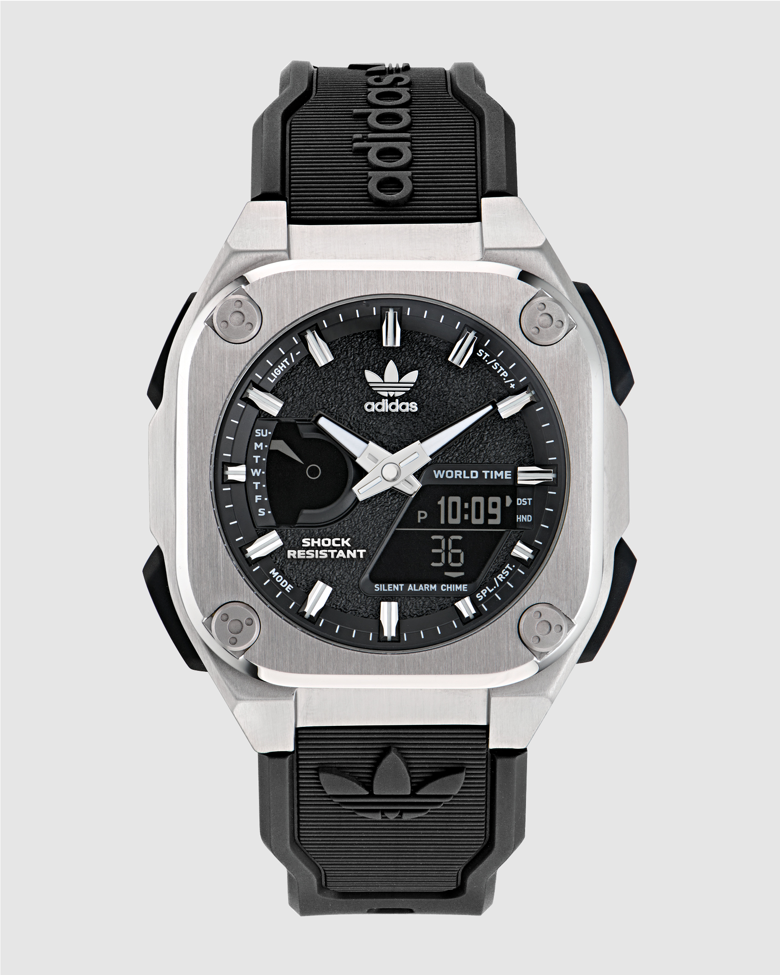 City Tech One Black and Silver-Tone Watch