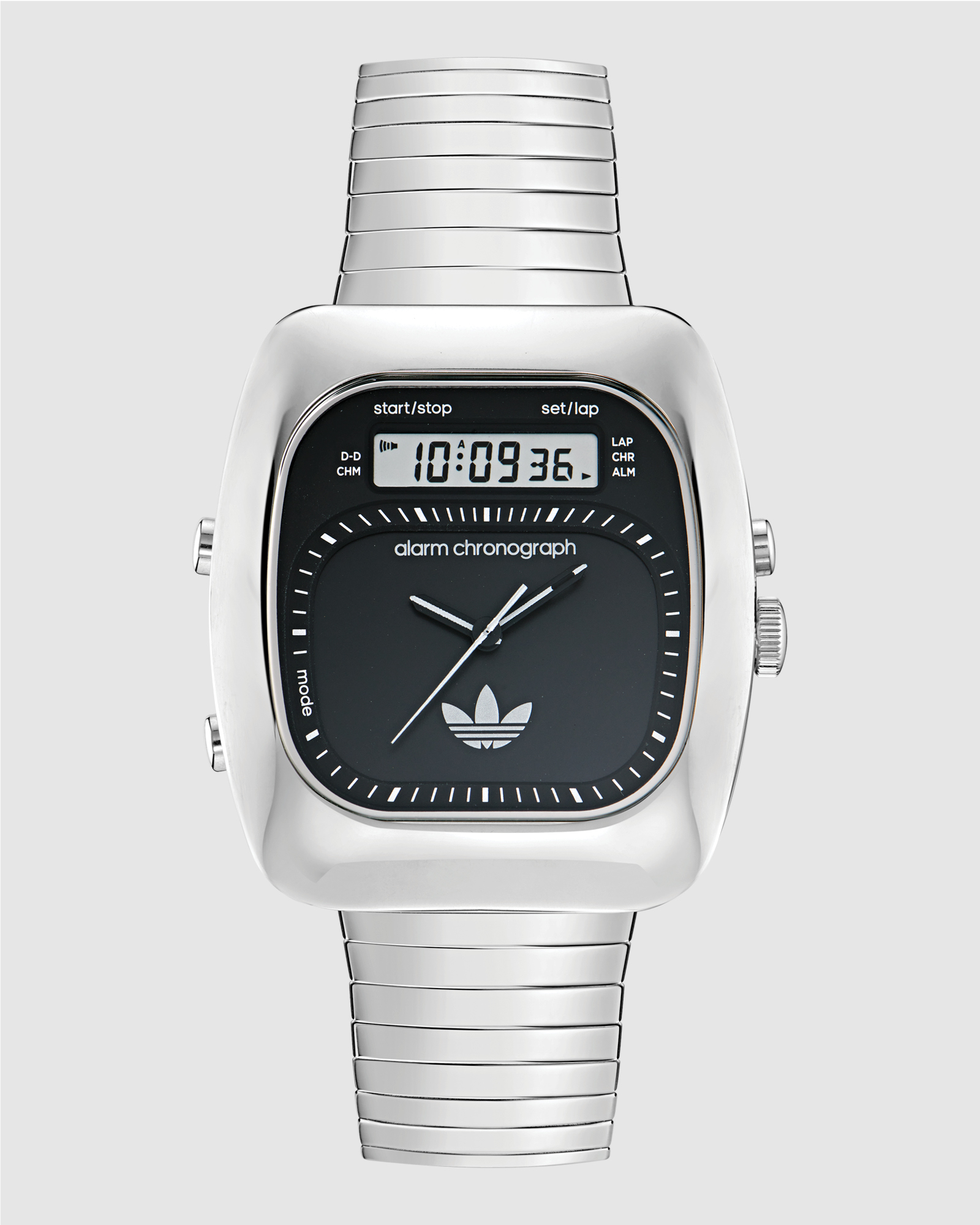 Retro Wave Three 37mm Stainless Steel Expansion Band Watch