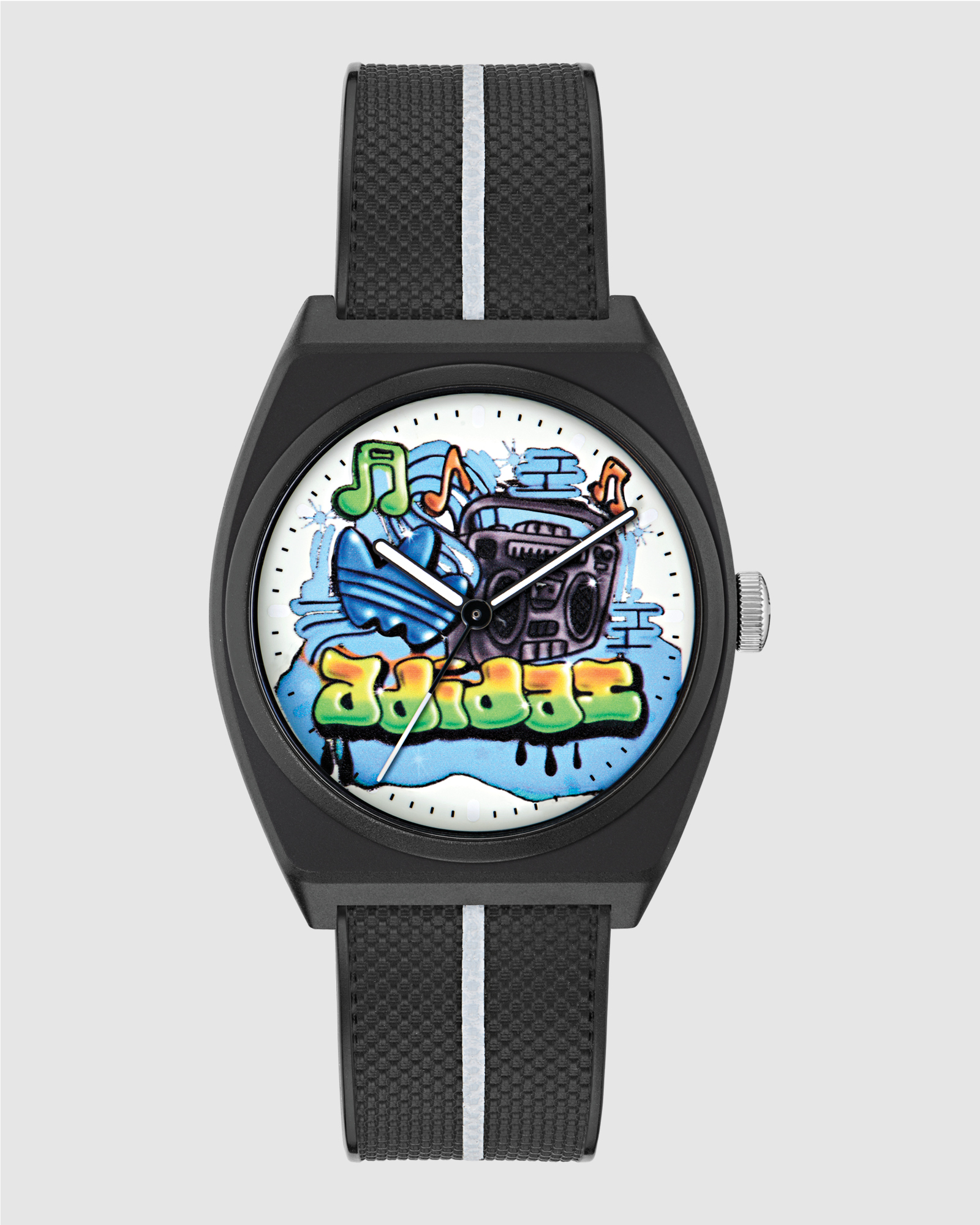Project Two Graphic38mm Black Resin Watch