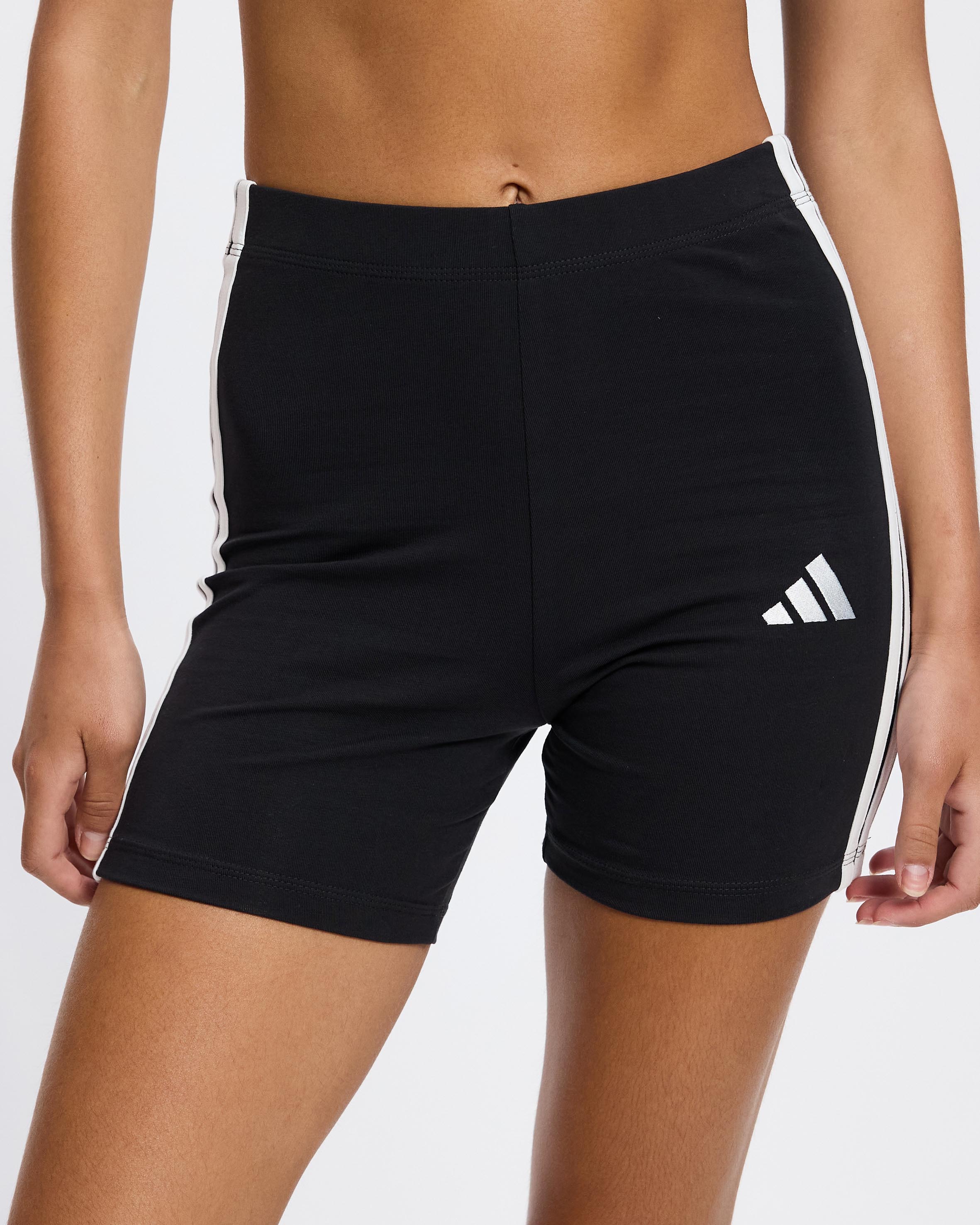 Essentials 3-Stripes High Waisted Biker Shorts