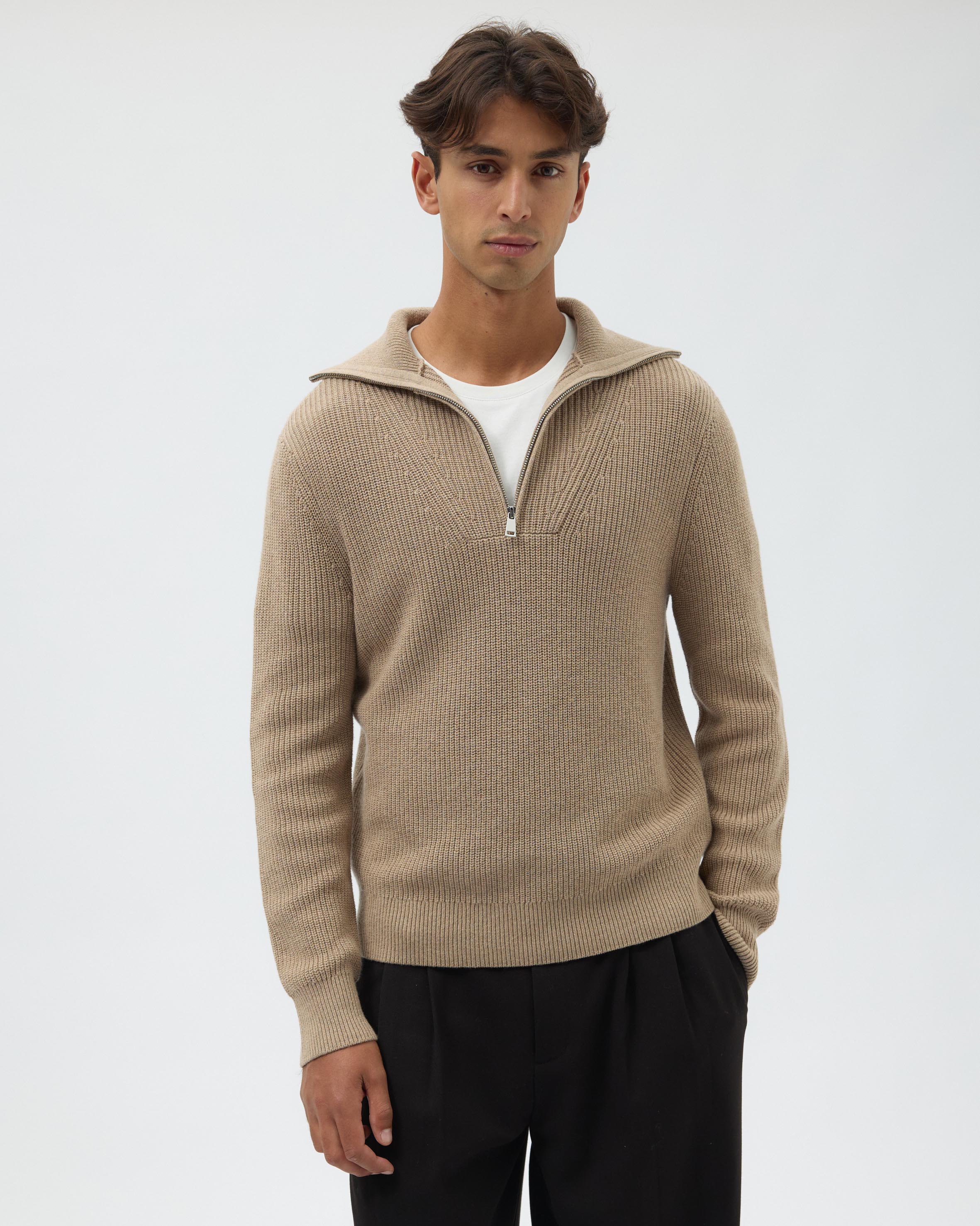 Wool Blend Quarter Zip