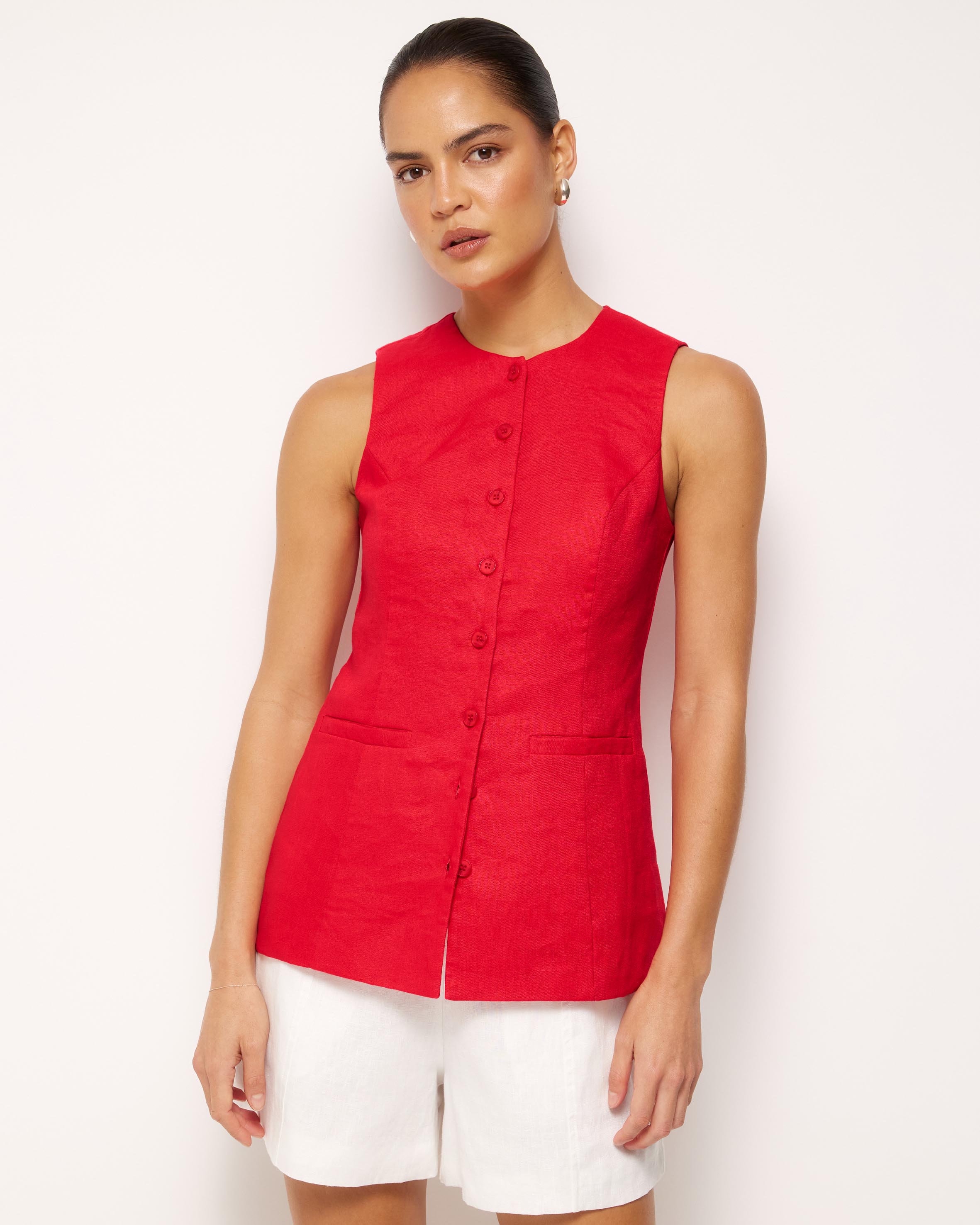 Amadi Linen Vest