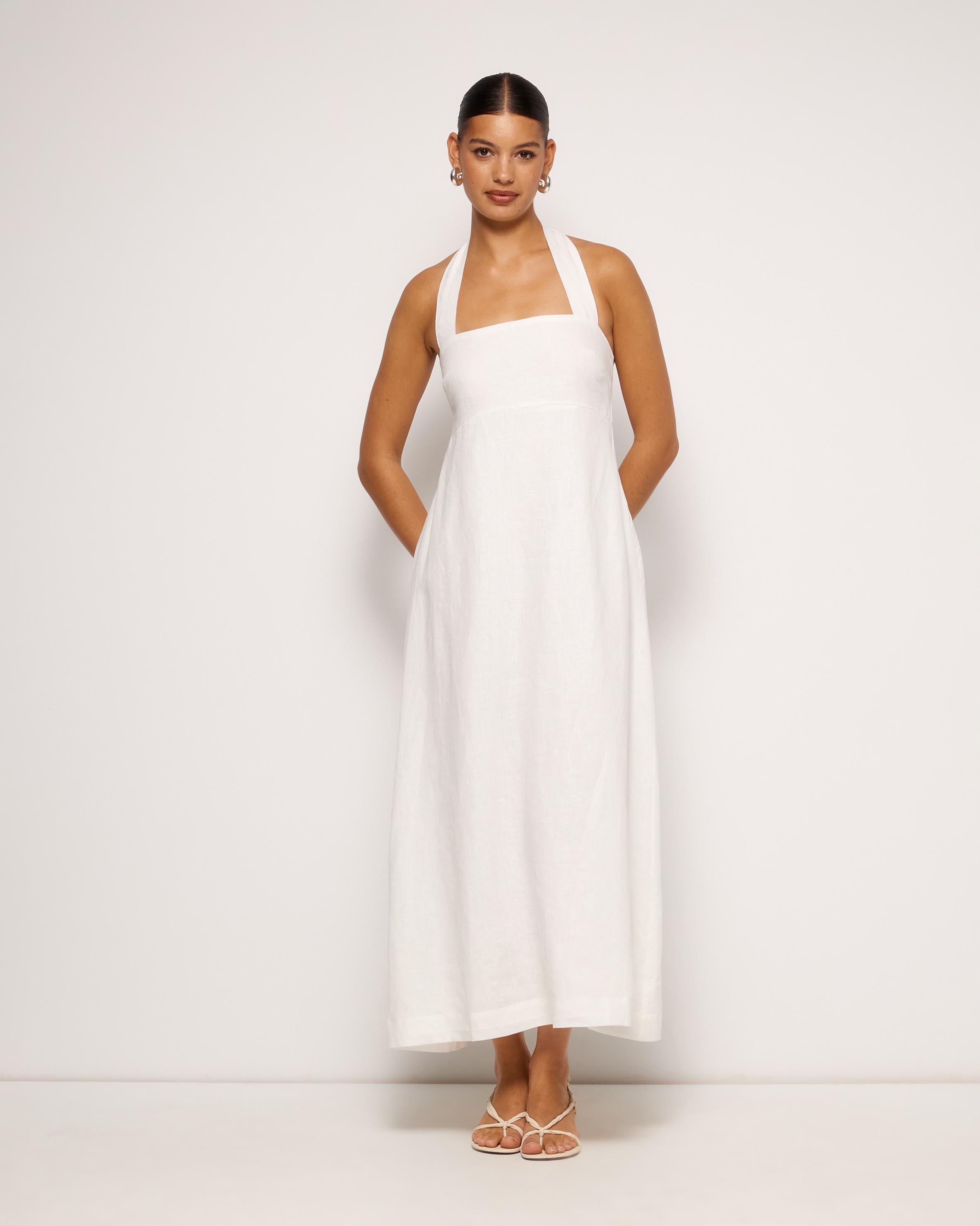 Lylah Linen Midi Dress