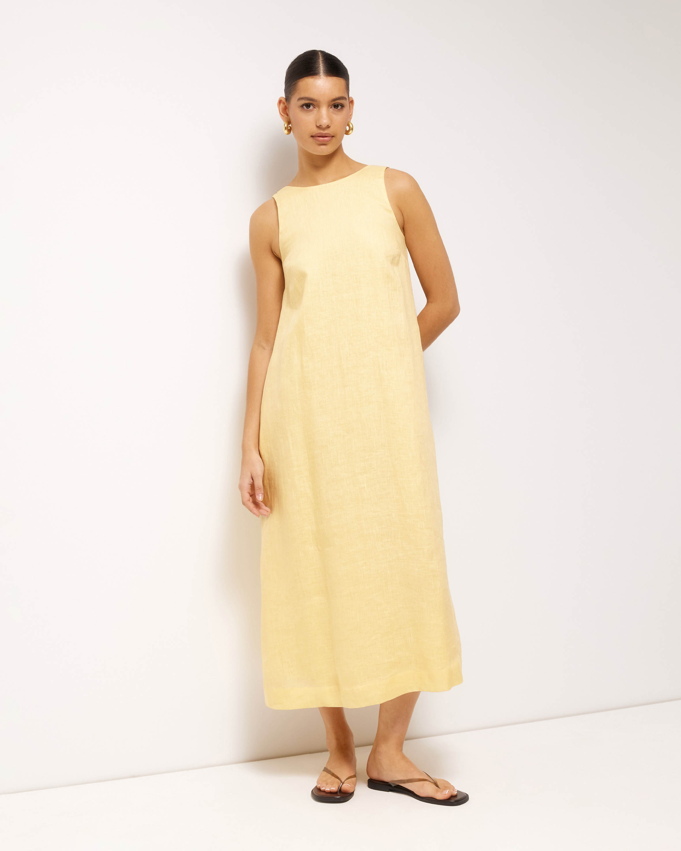 Maya Linen Relaxed Midi Dress