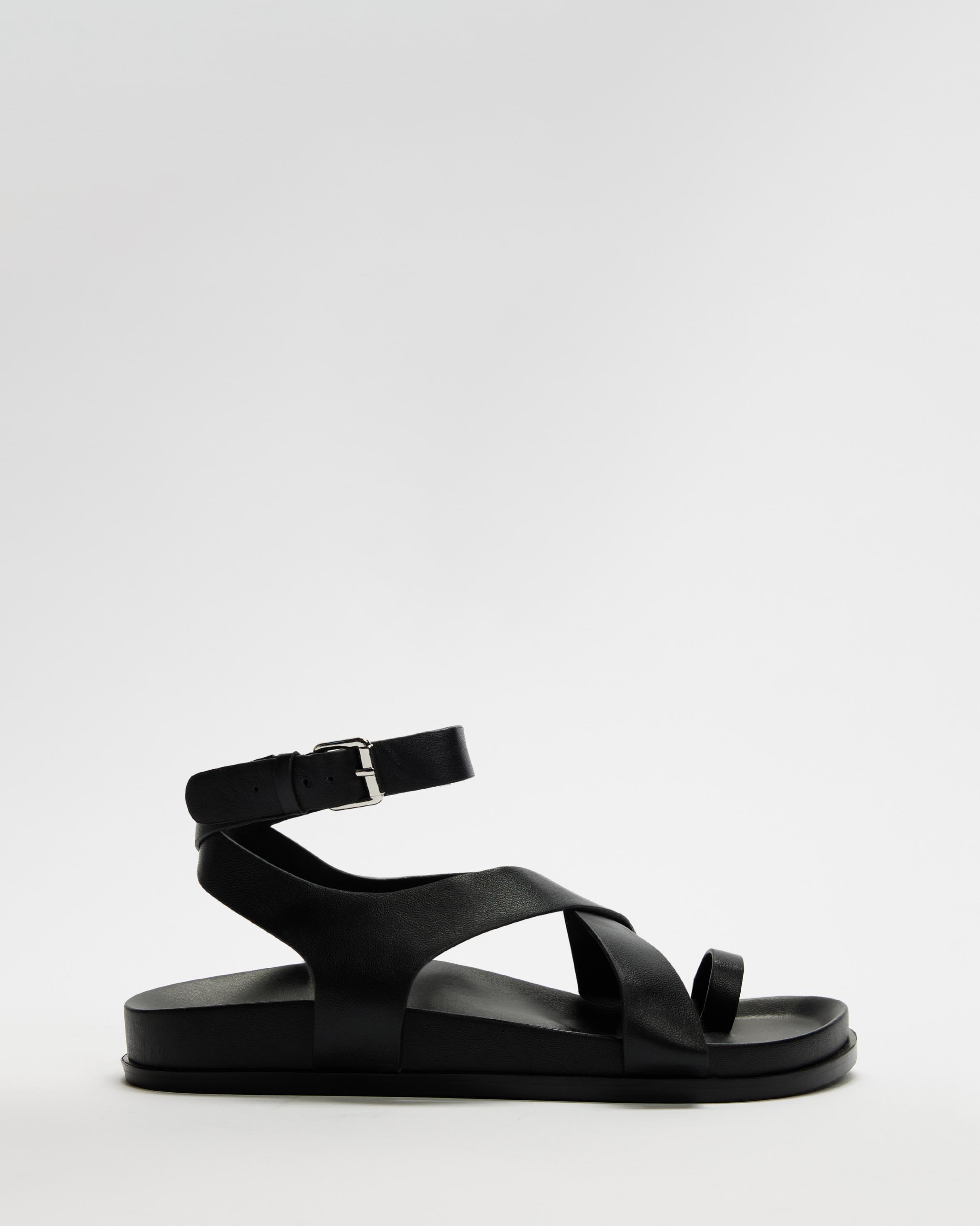 Leather Crossover Footbed Sandals
