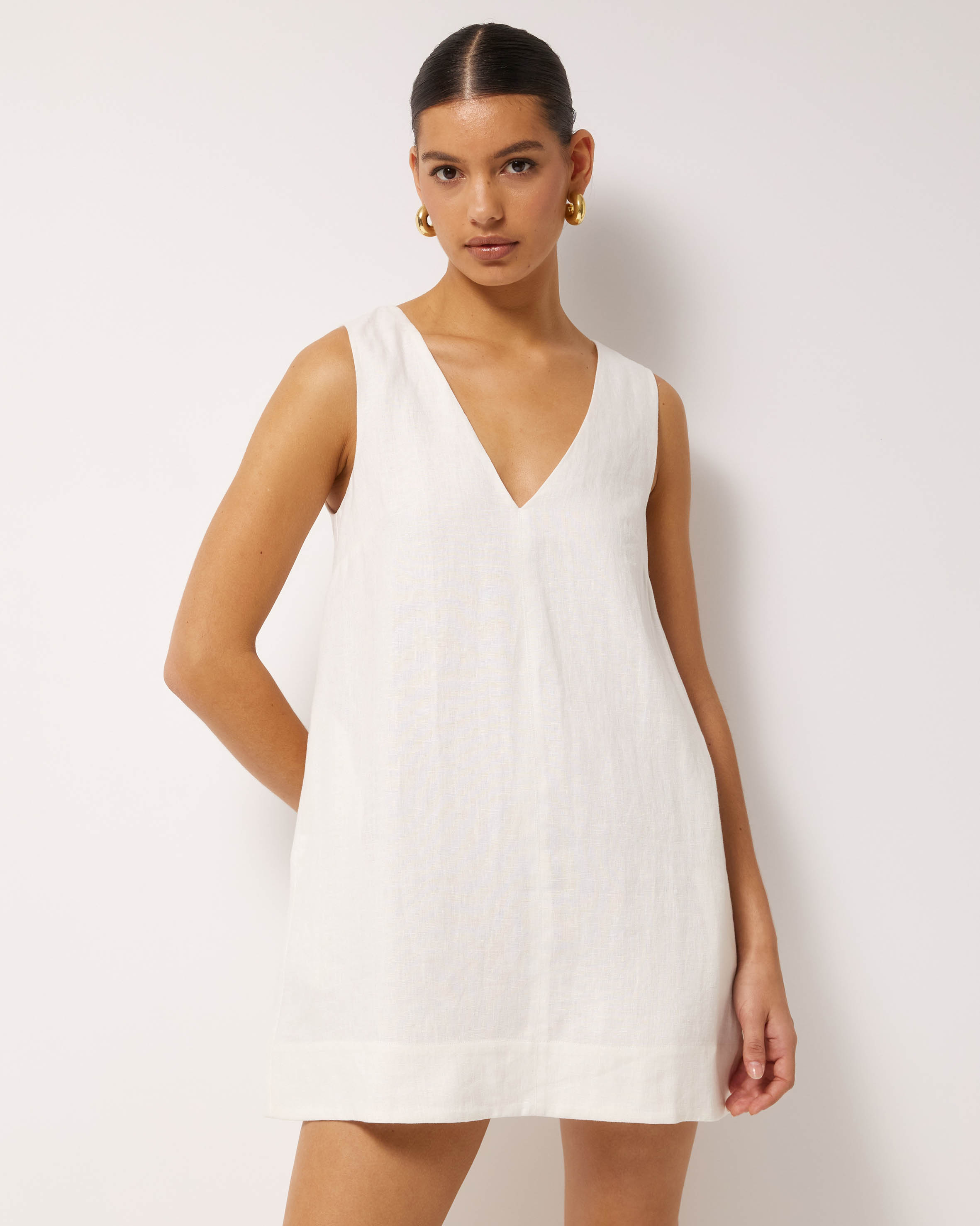 Eve Mini Linen Shift Dress