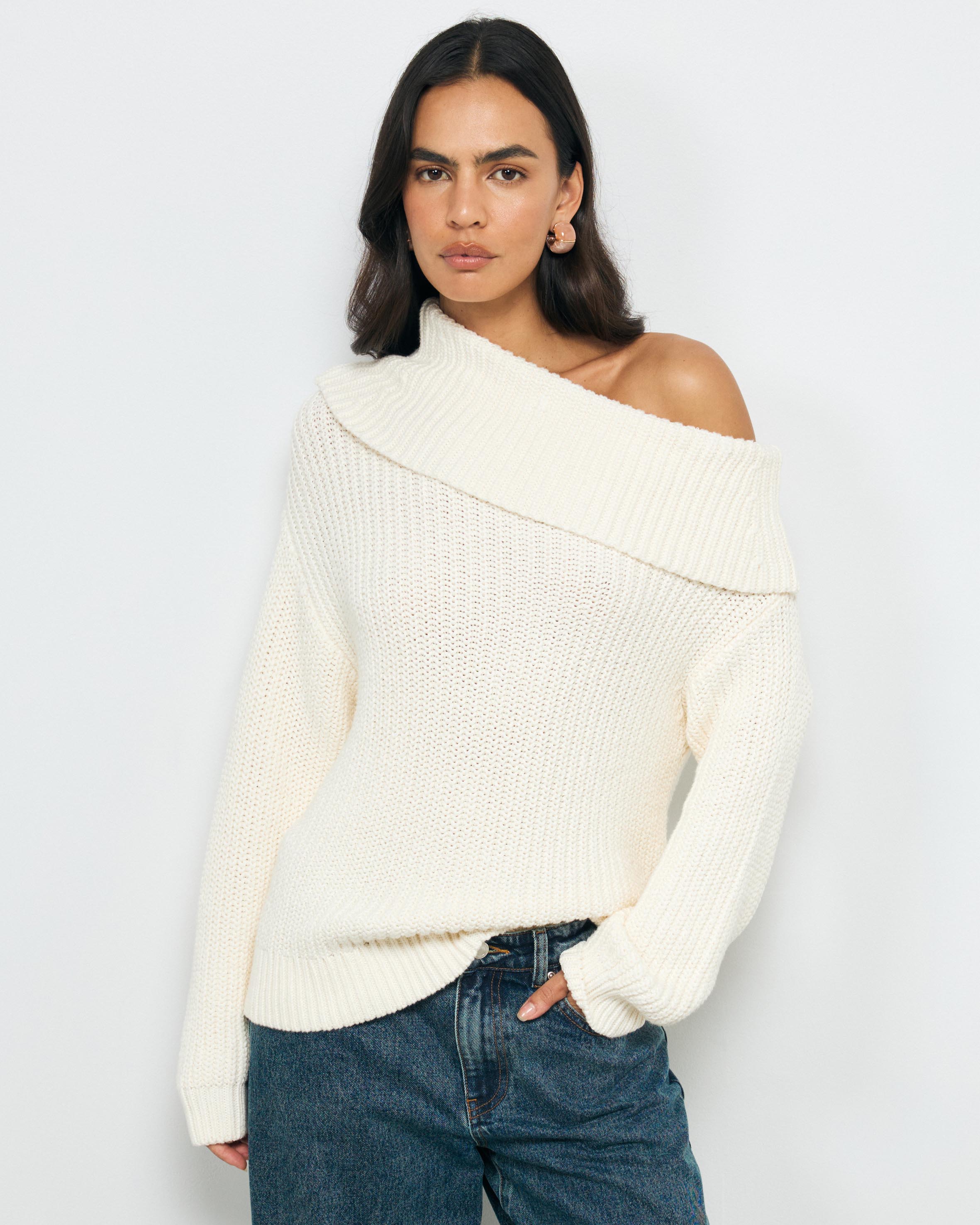 Leia Off Shoulder Knit Jumper