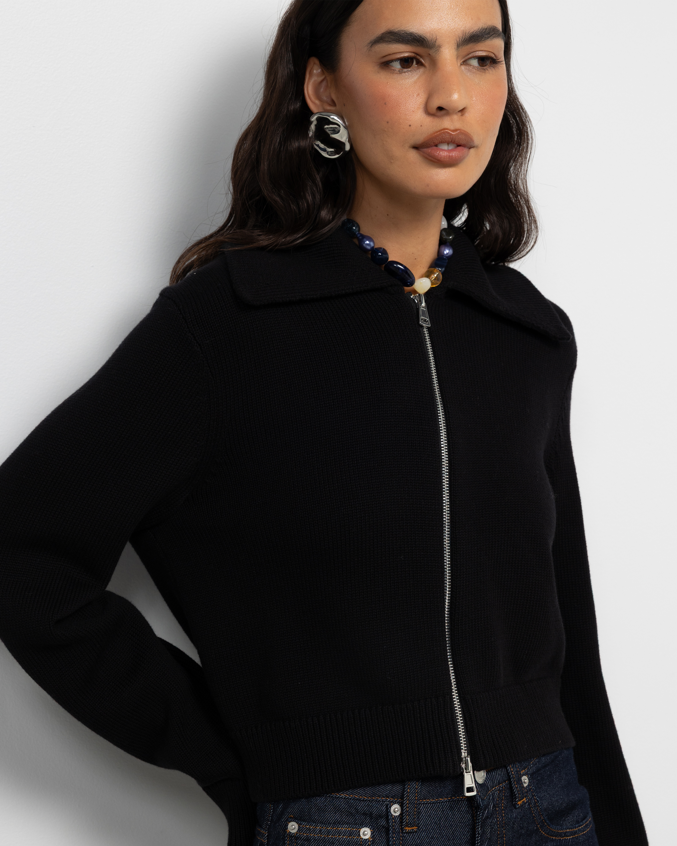 Lali Organic Cotton Zip Knit Cardigan