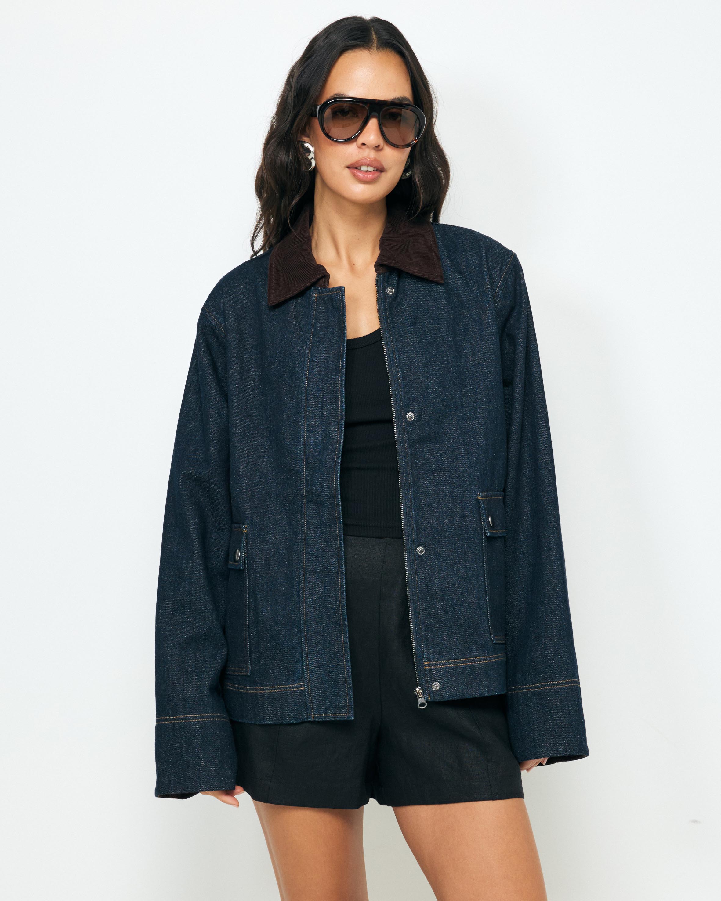 Evren Contrast Collar Jacket