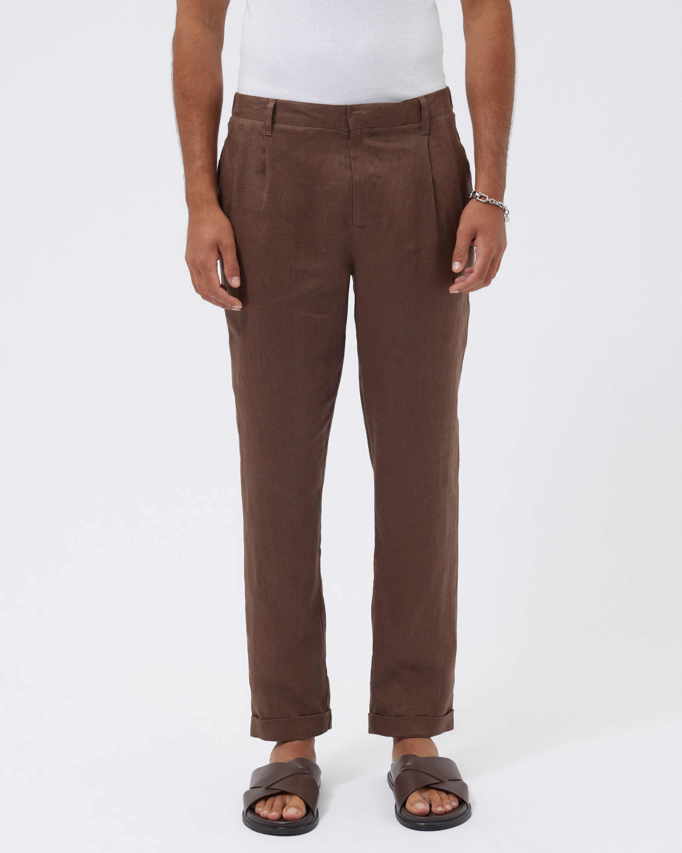 Linen Pleated Pants