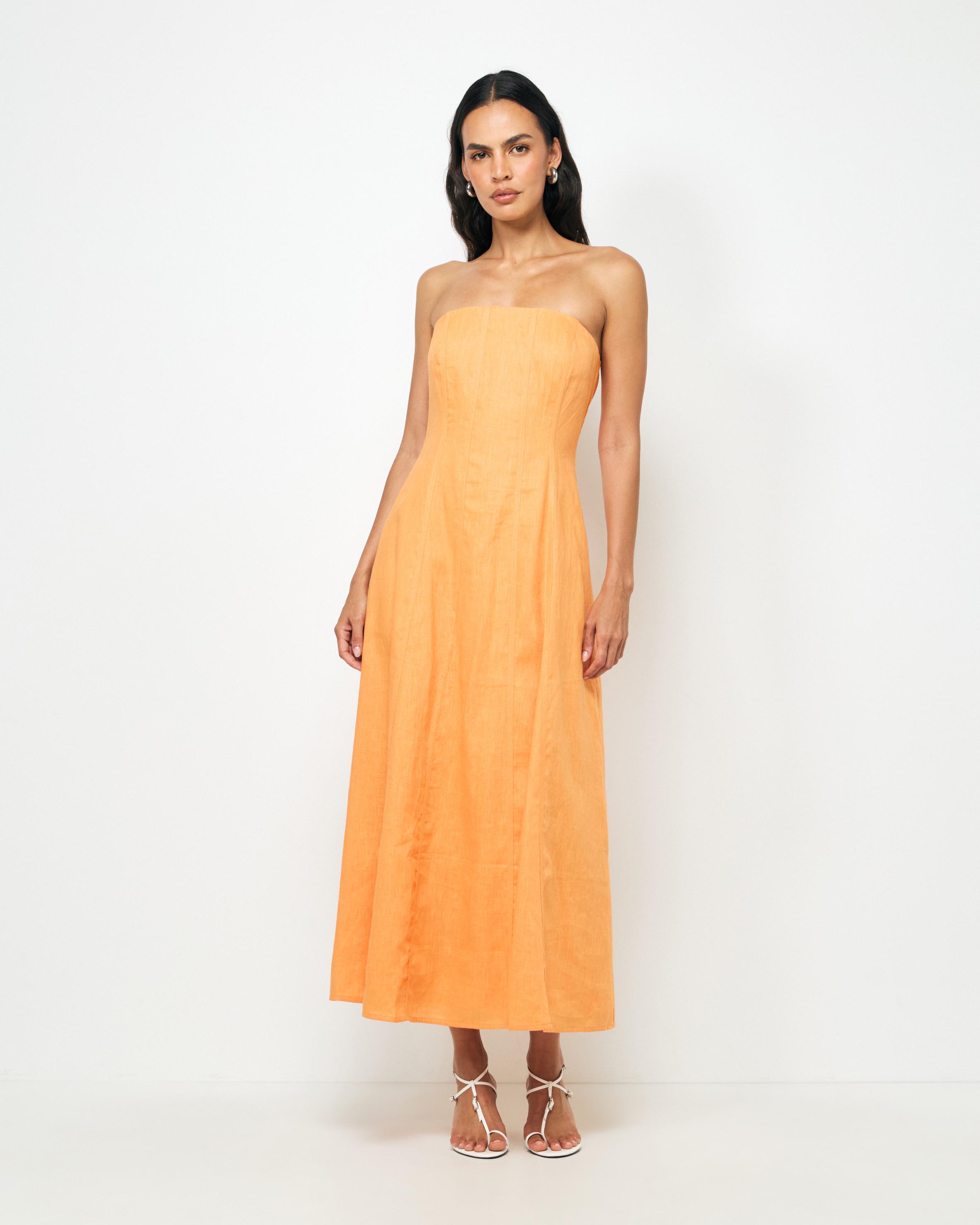 Blake Strapless Panelled Midi Dress
