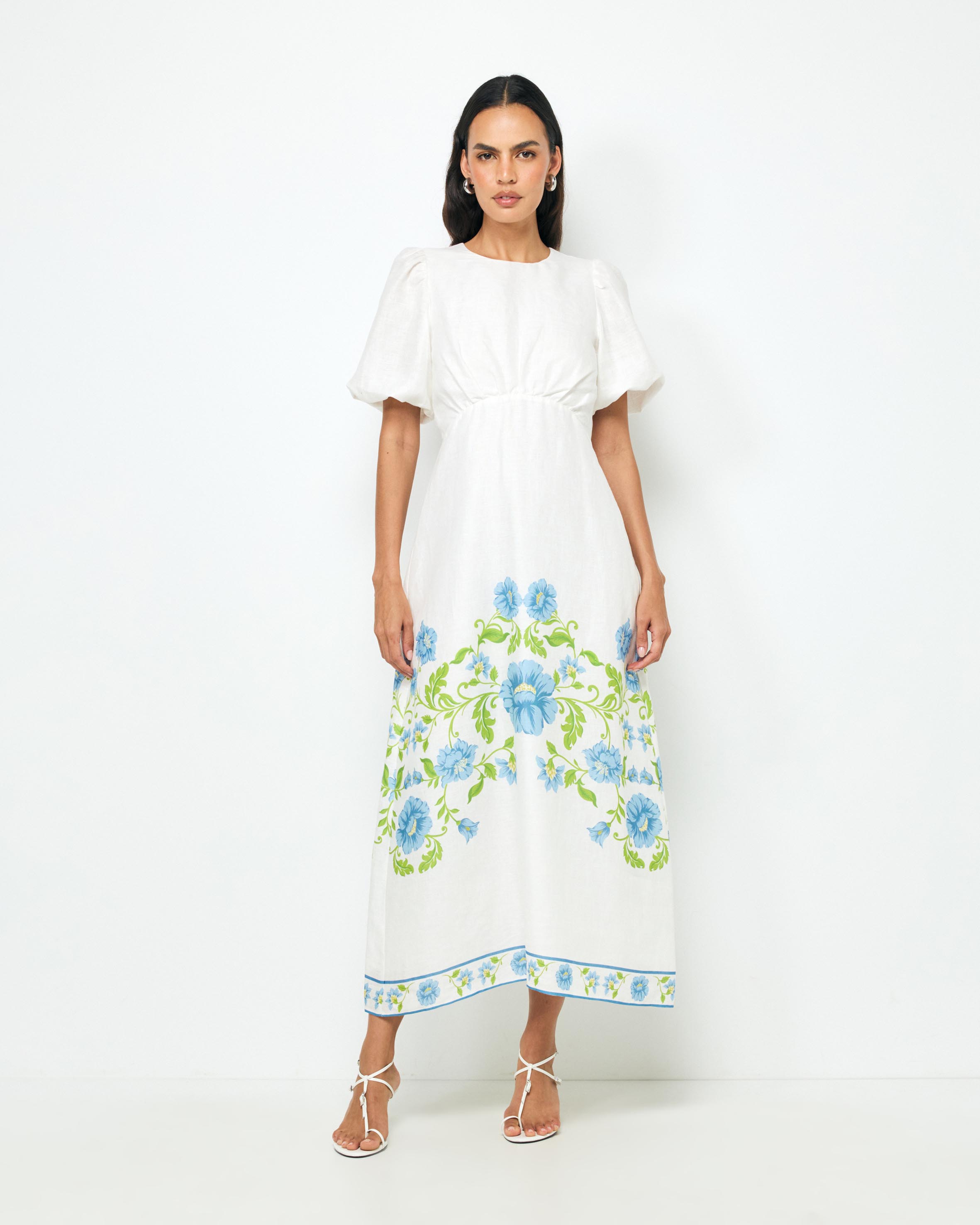 Elladia Puff Sleeve Midi Dress