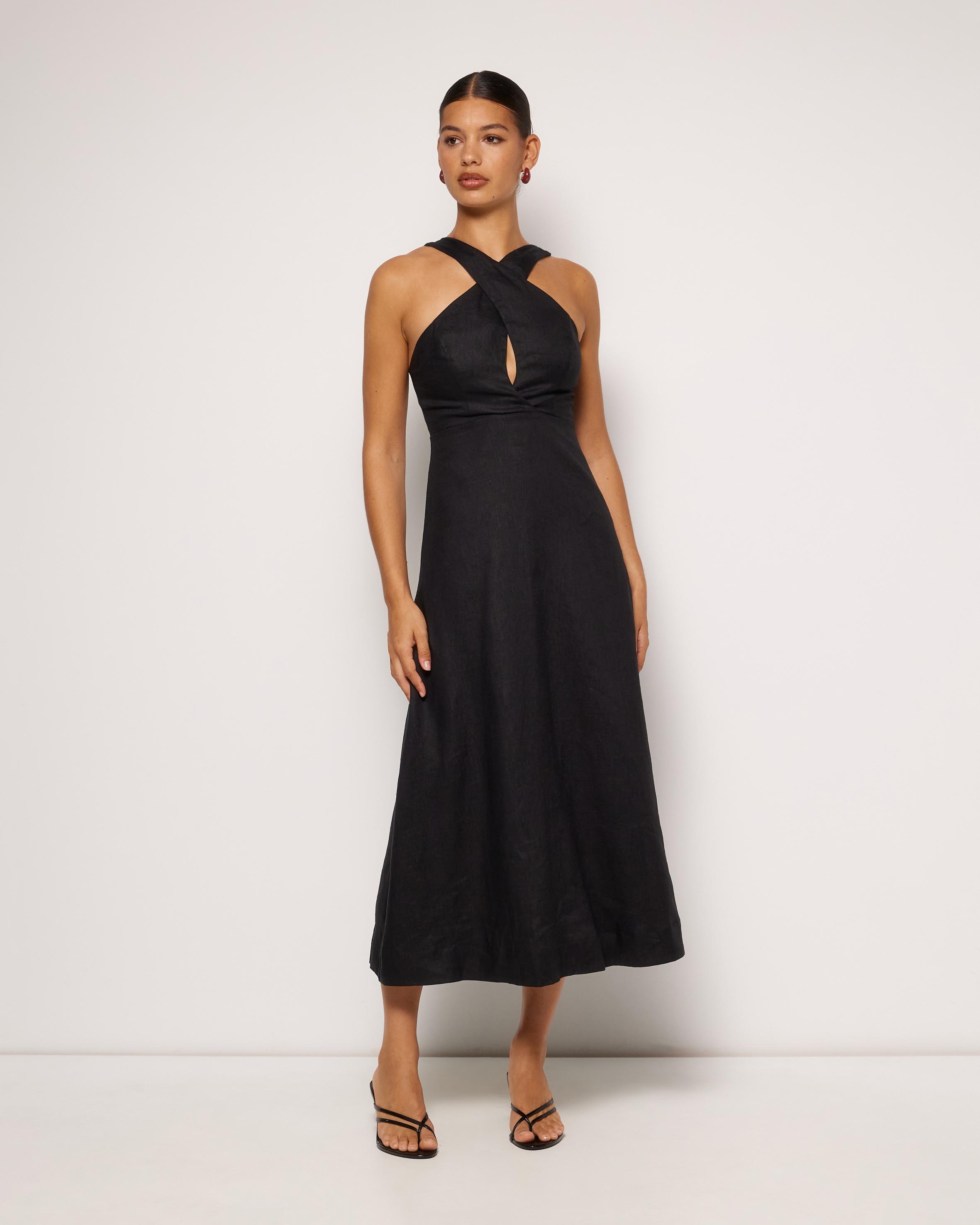 Este Linen Midi Dress