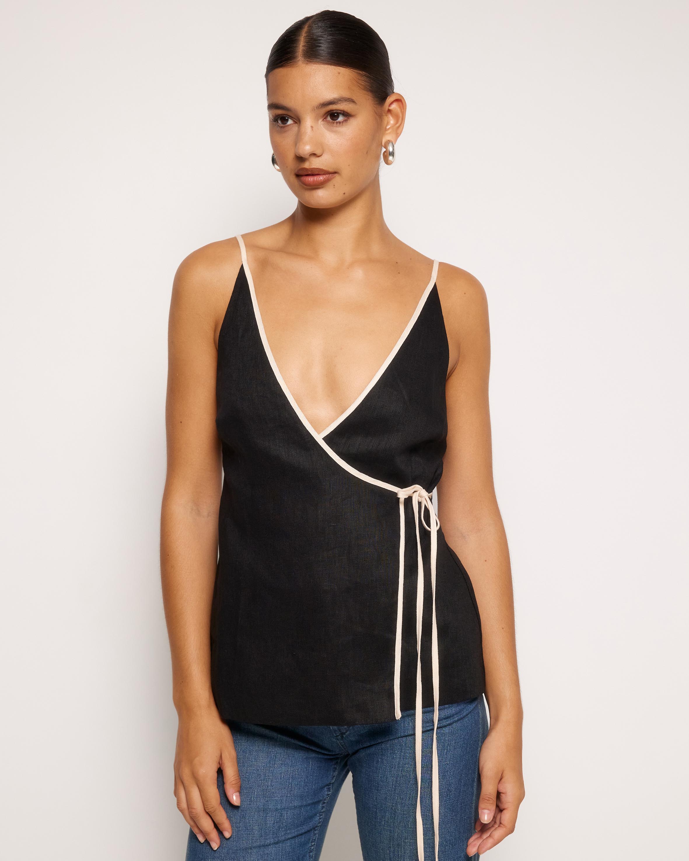 Linen Wrap Top