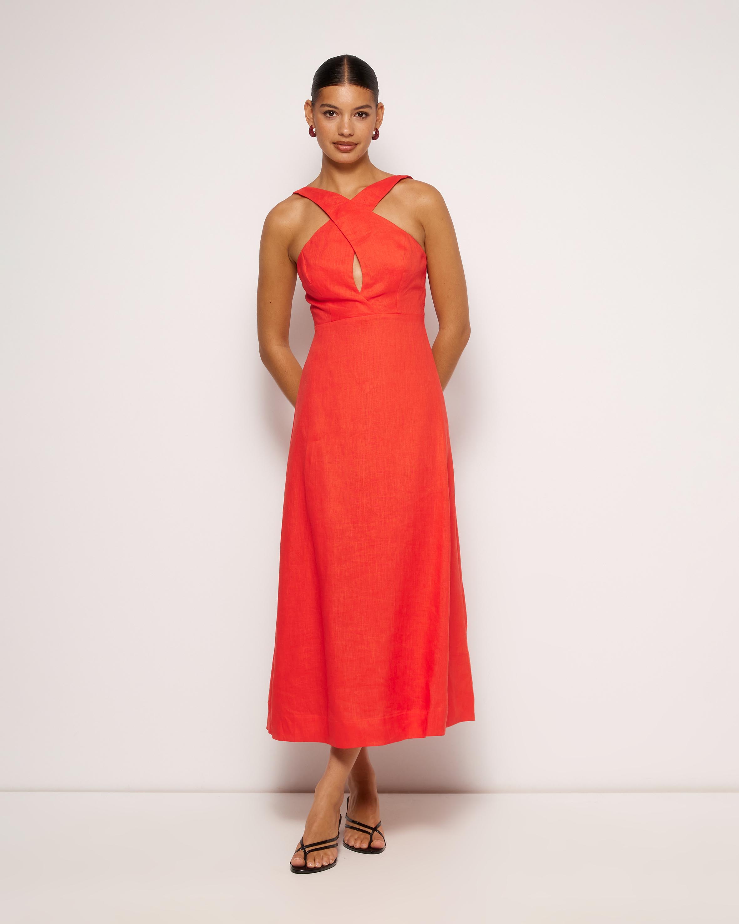 Este Linen Midi Dress