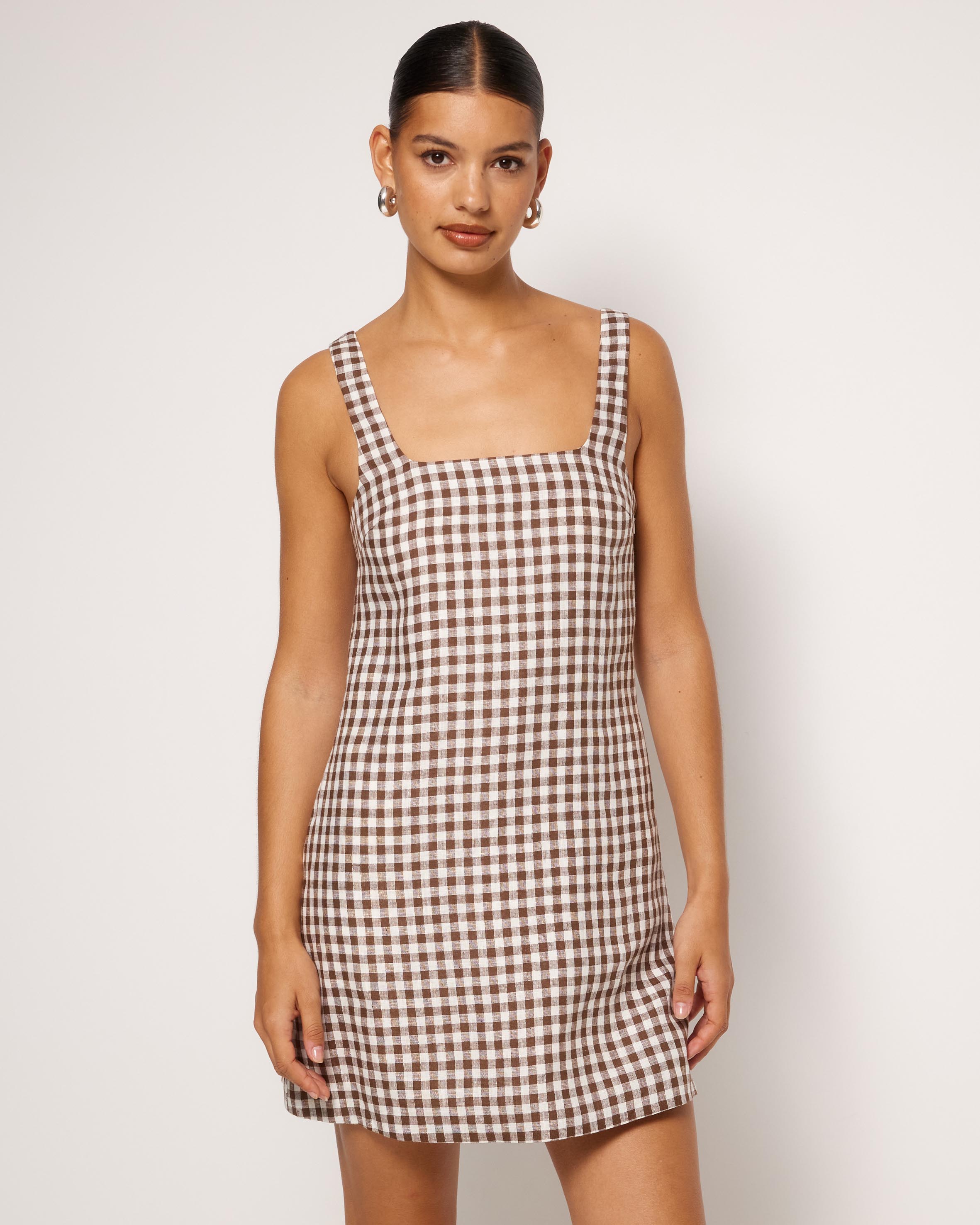 Nolana Gingham Shift Mini Dress