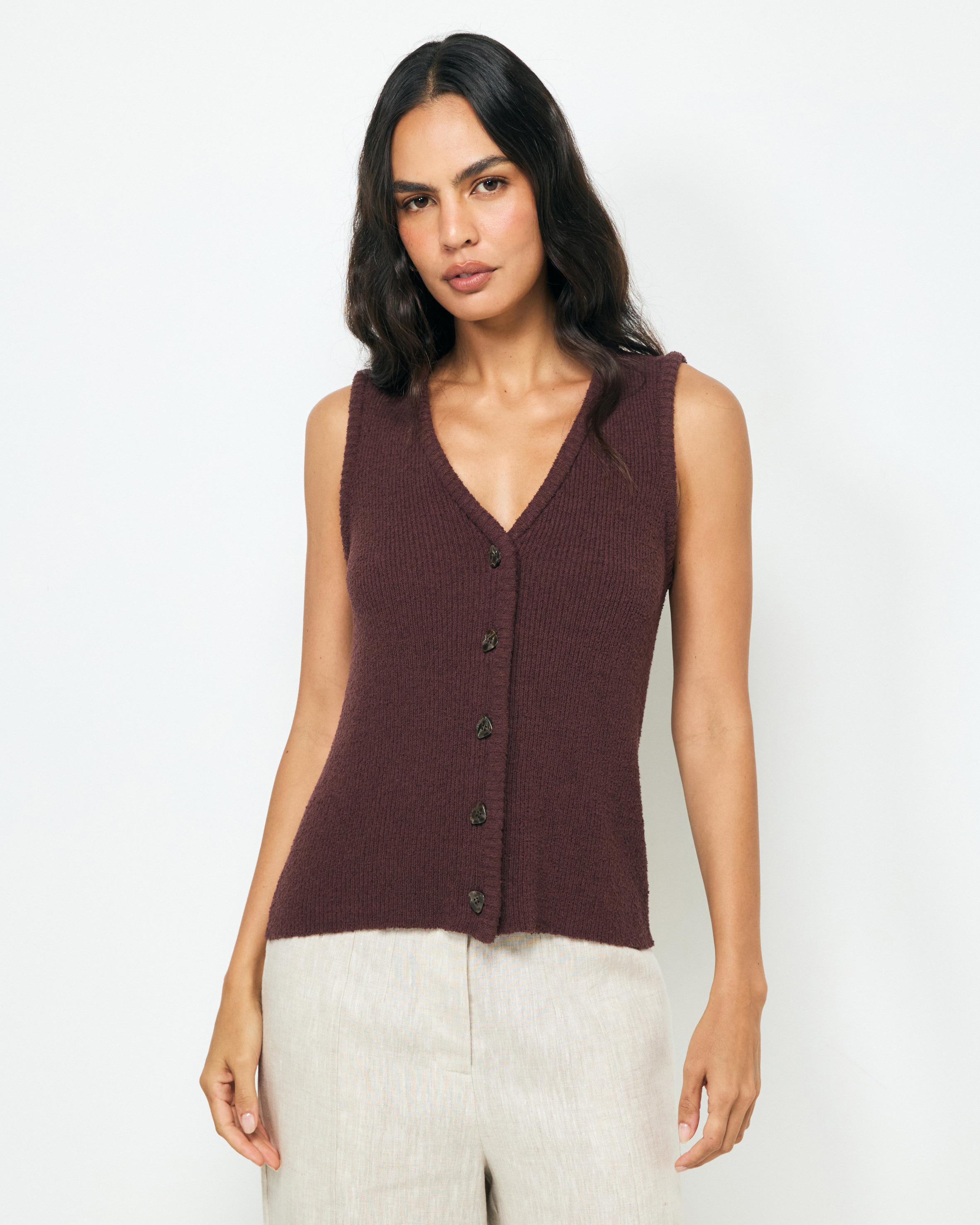 Lori Organic Cotton Knit Vest