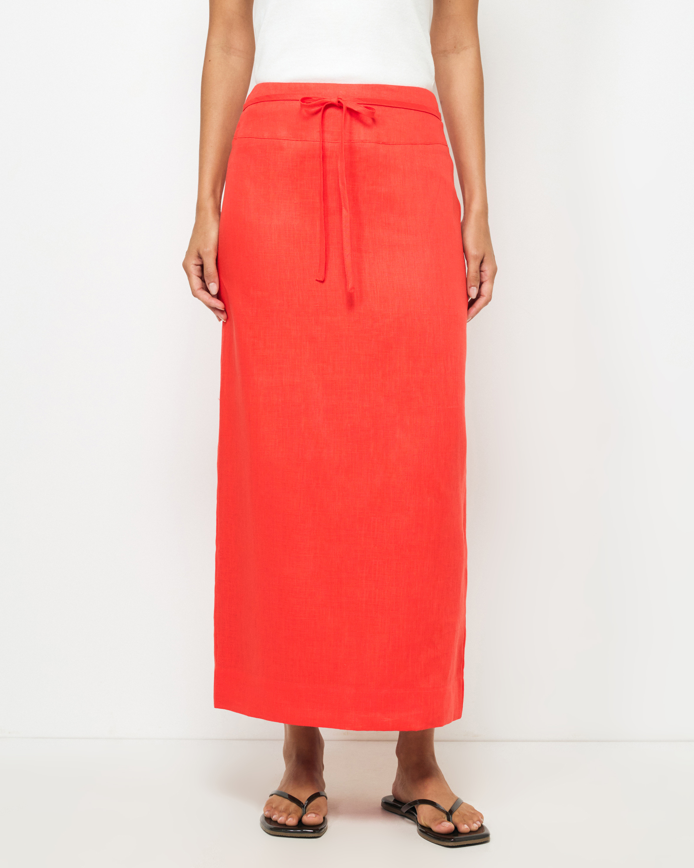 Alba Linen Midi Skirt