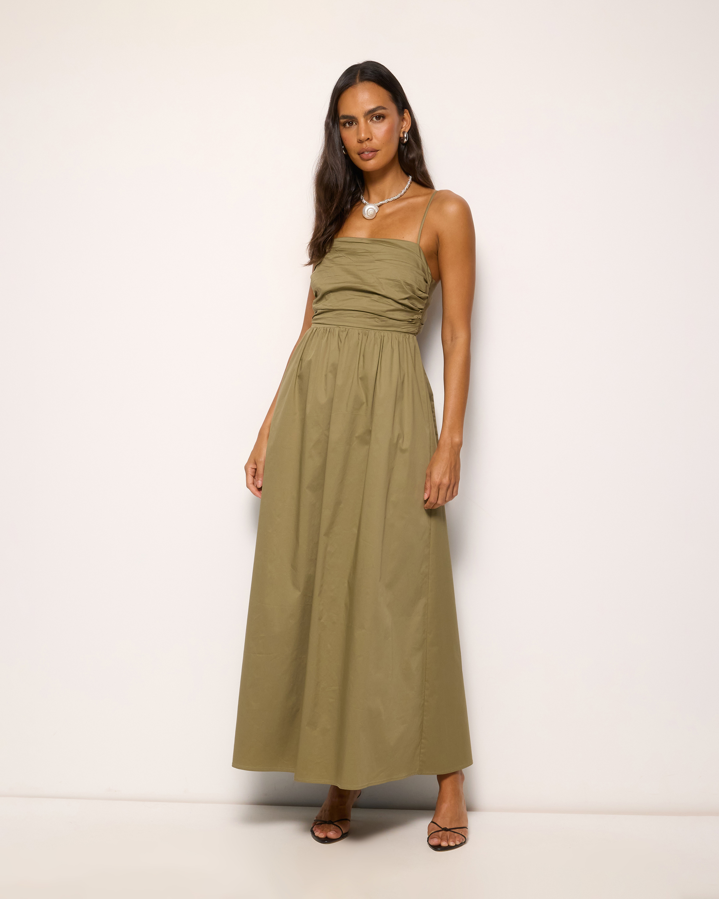 Ivy Cotton Tie Back Midi Dress