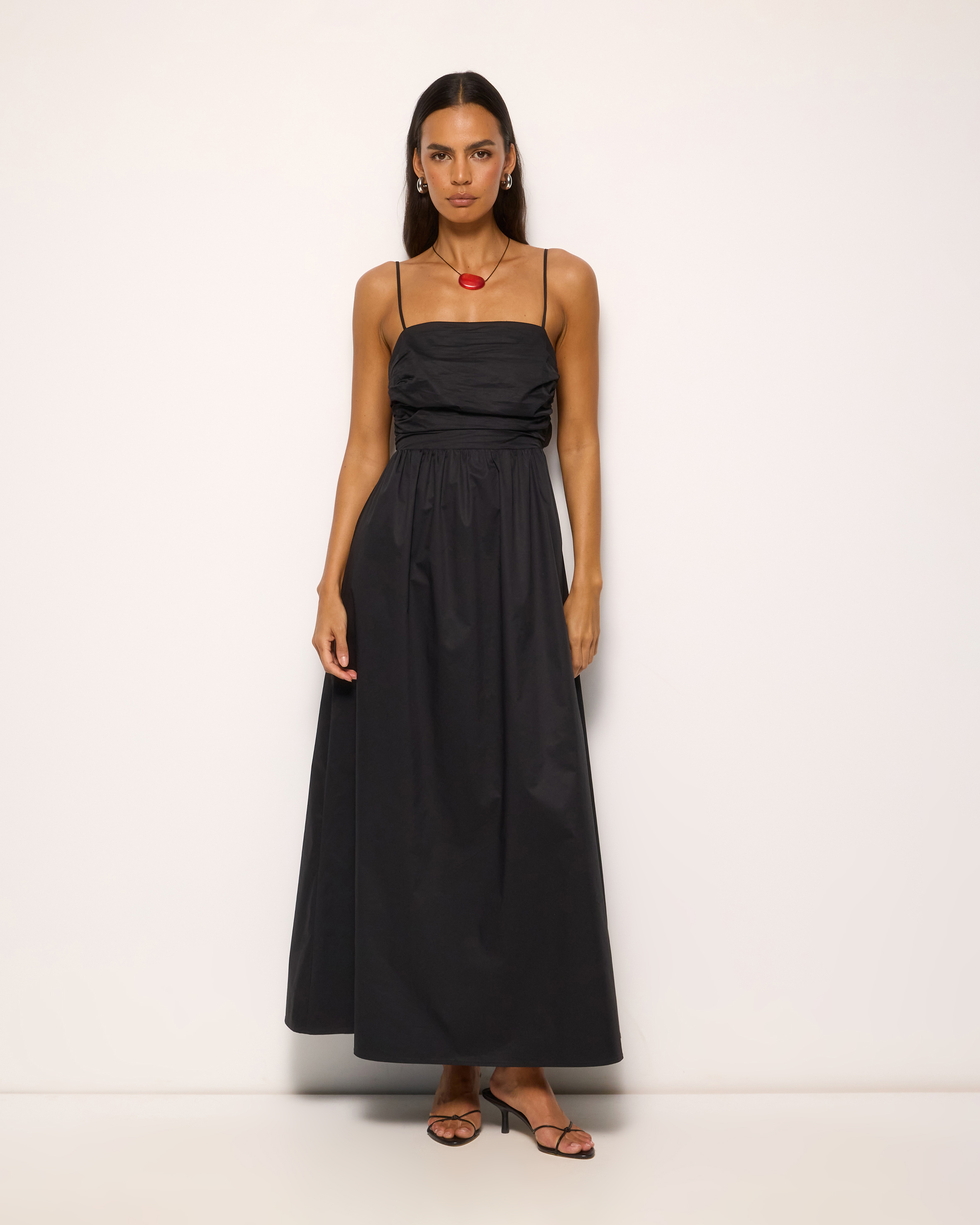 Ivy Cotton Tie Back Midi Dress