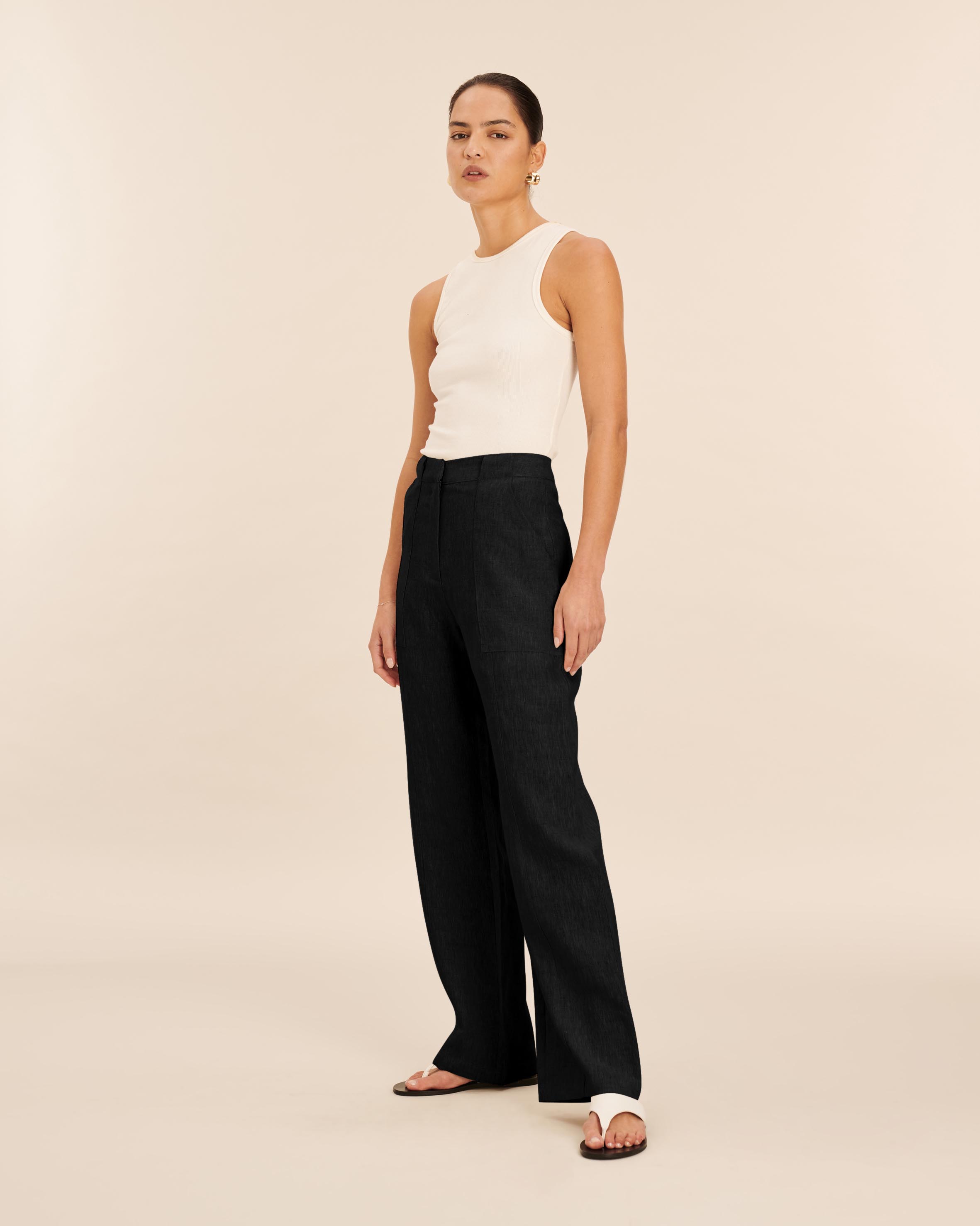 Patch Pocket Linen Pants