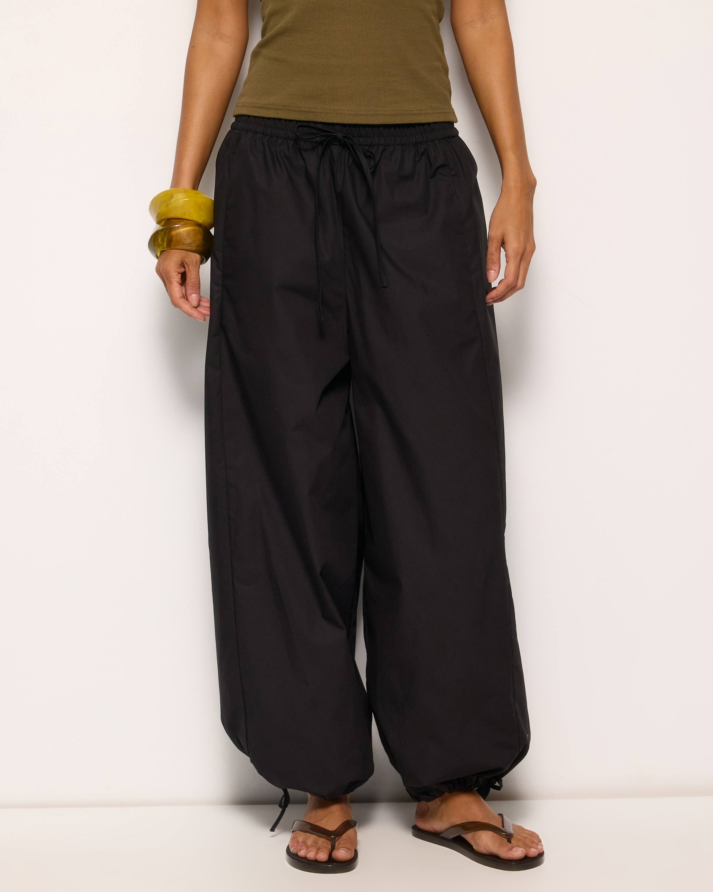 Ember Cotton Elasticated Barrel Leg Pants