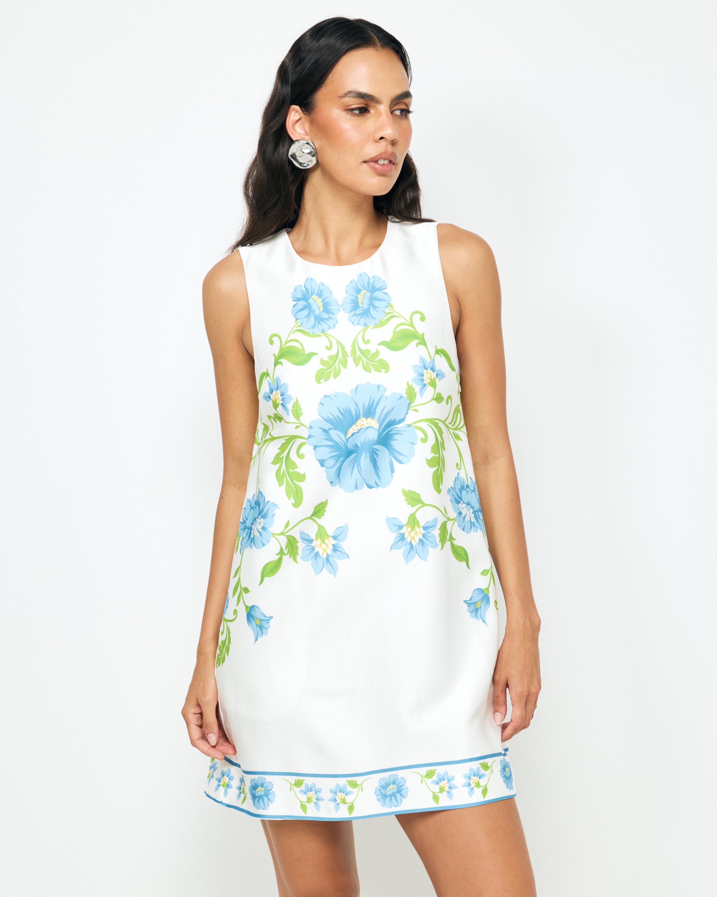 Elladia Structured Satin Mini Dress