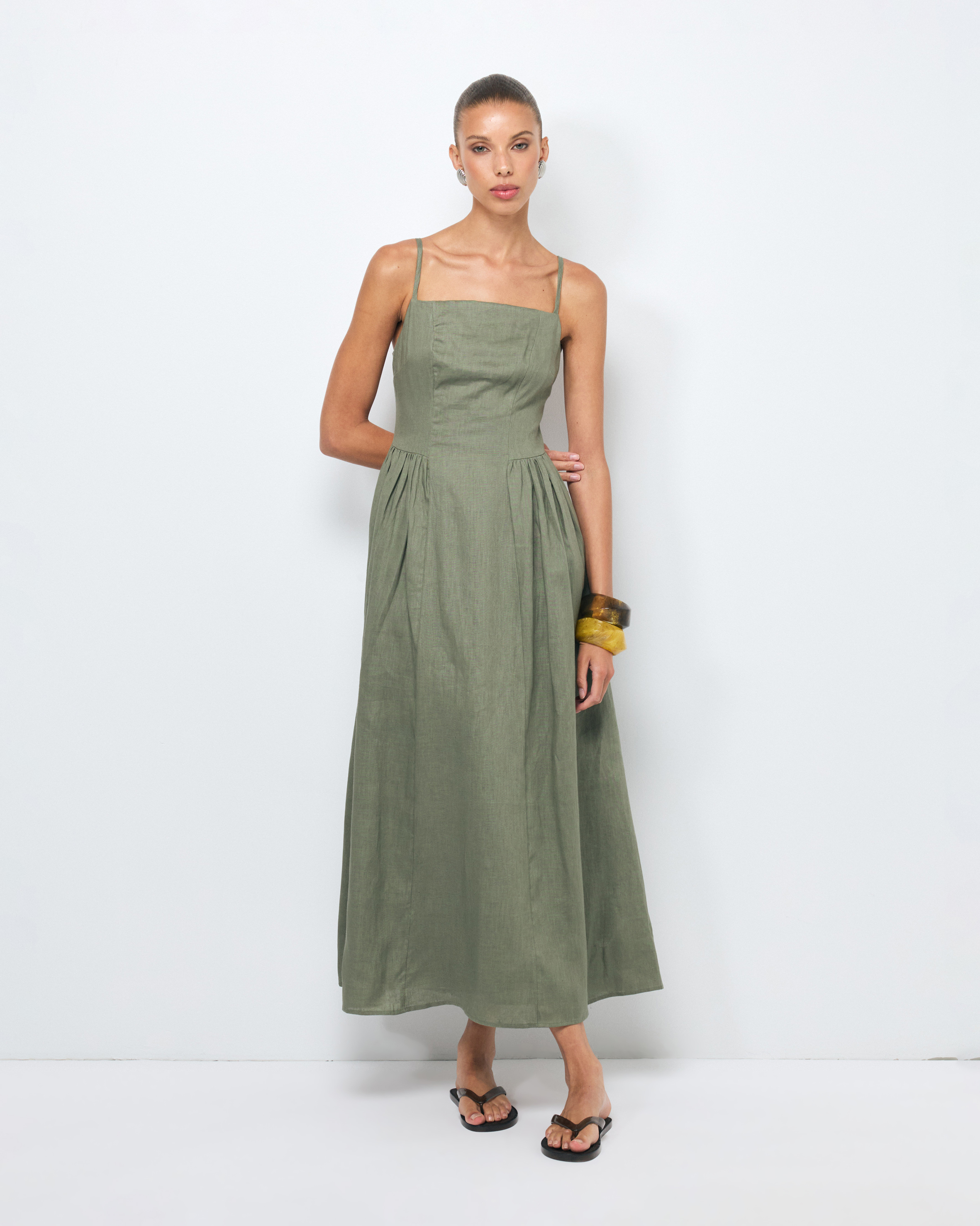 Gabriella Linen Midi Dress
