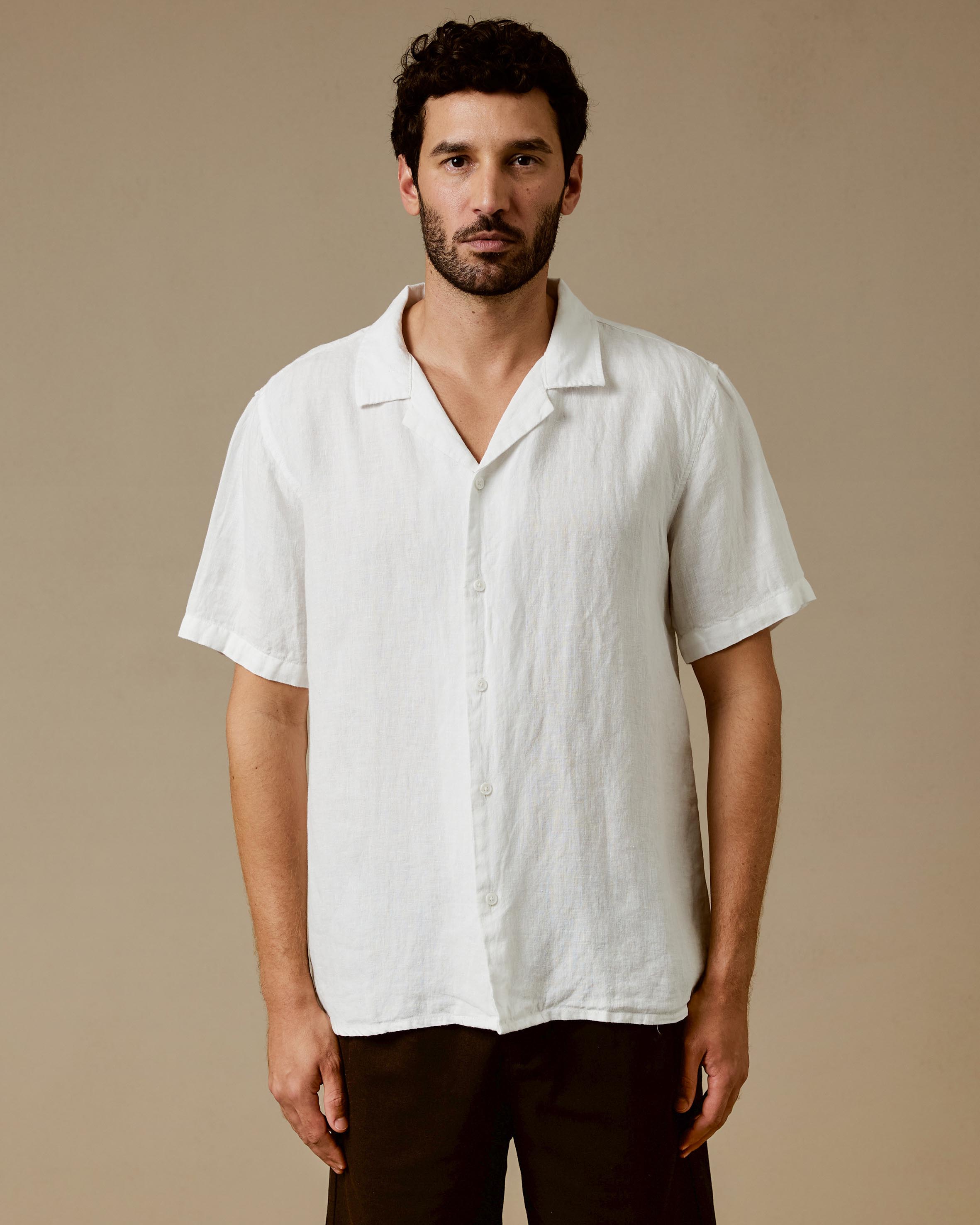 Linen Camp Collar Shirt
