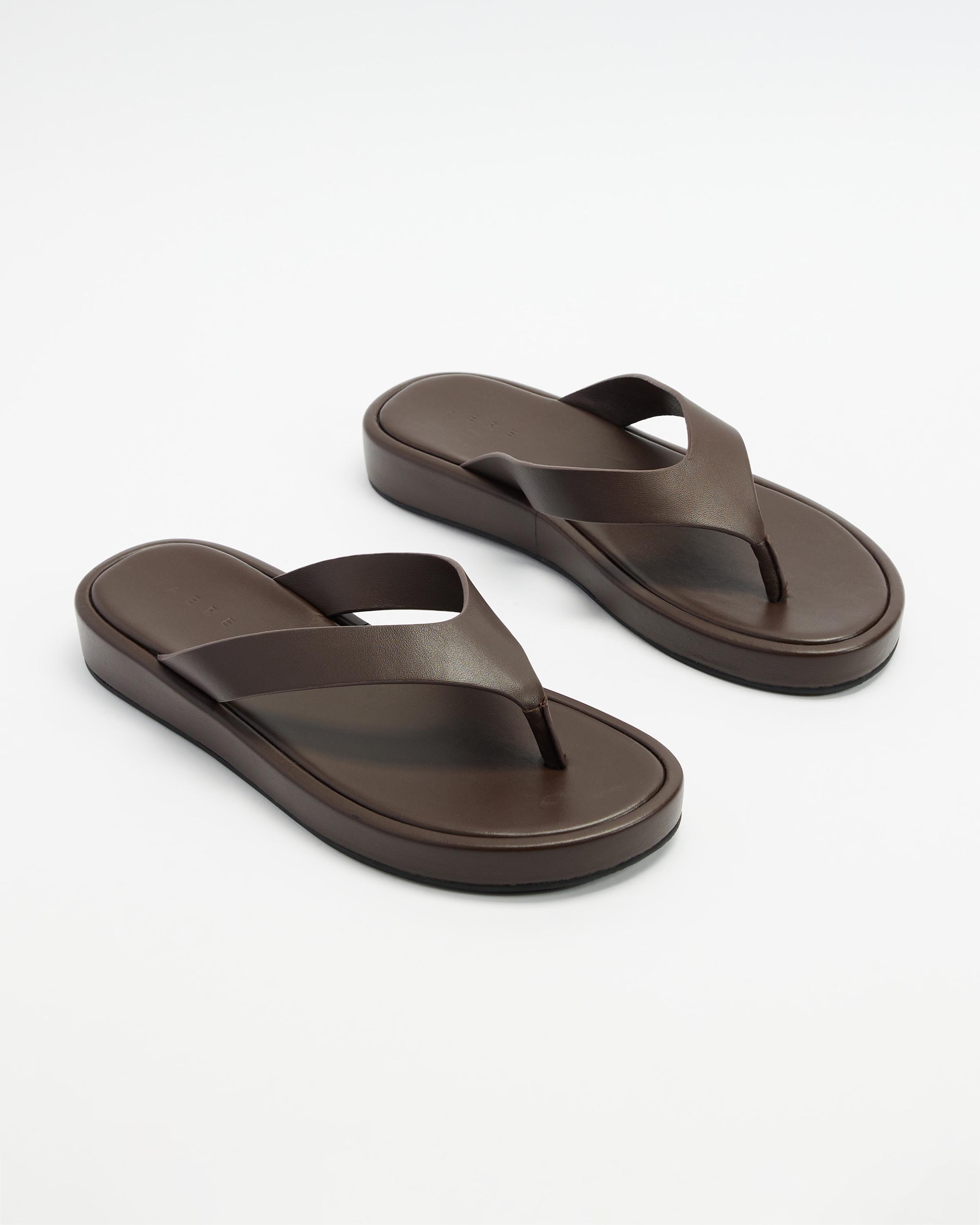 Leather Platform Thongs