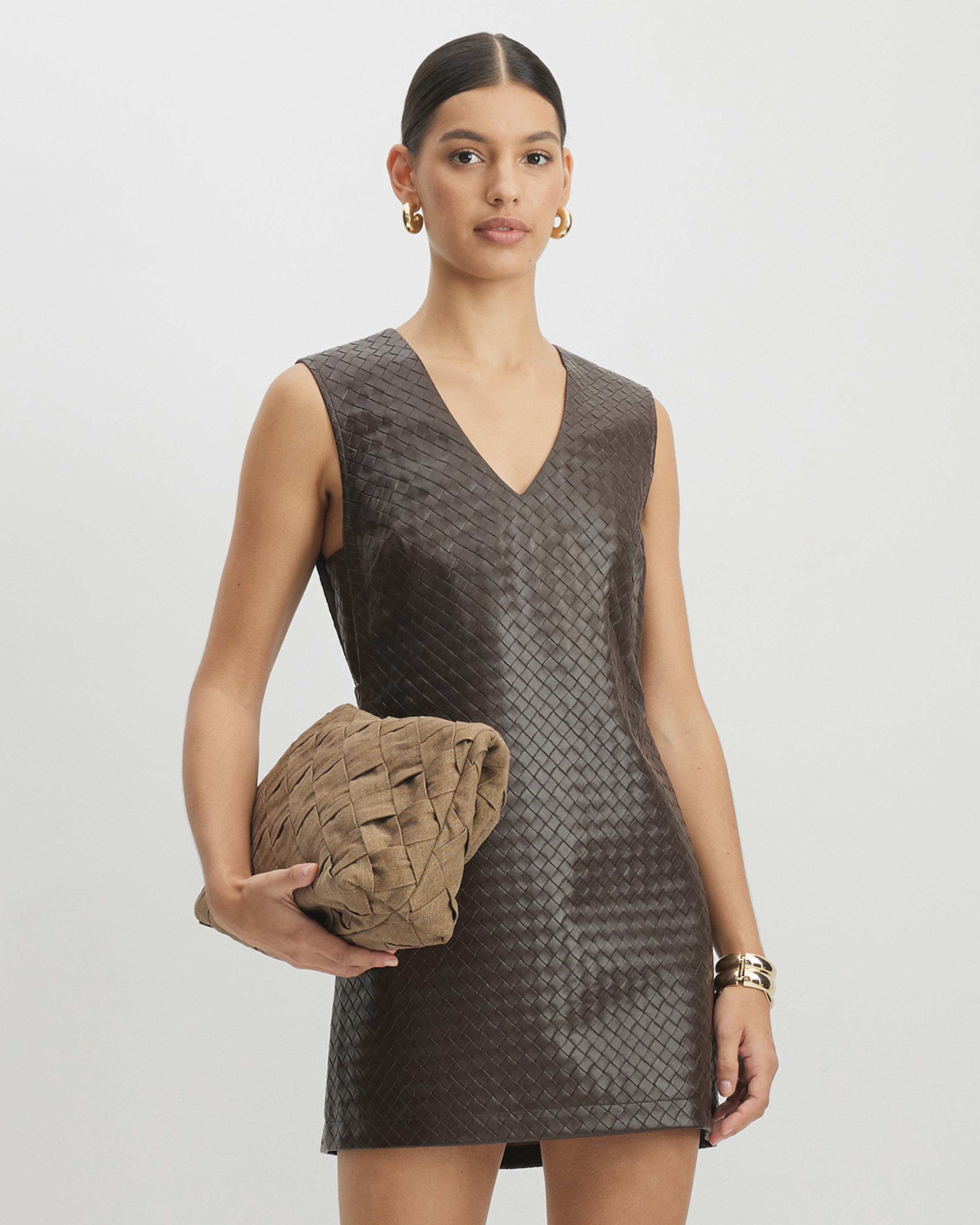 Junia Textured PU Shift Dress
