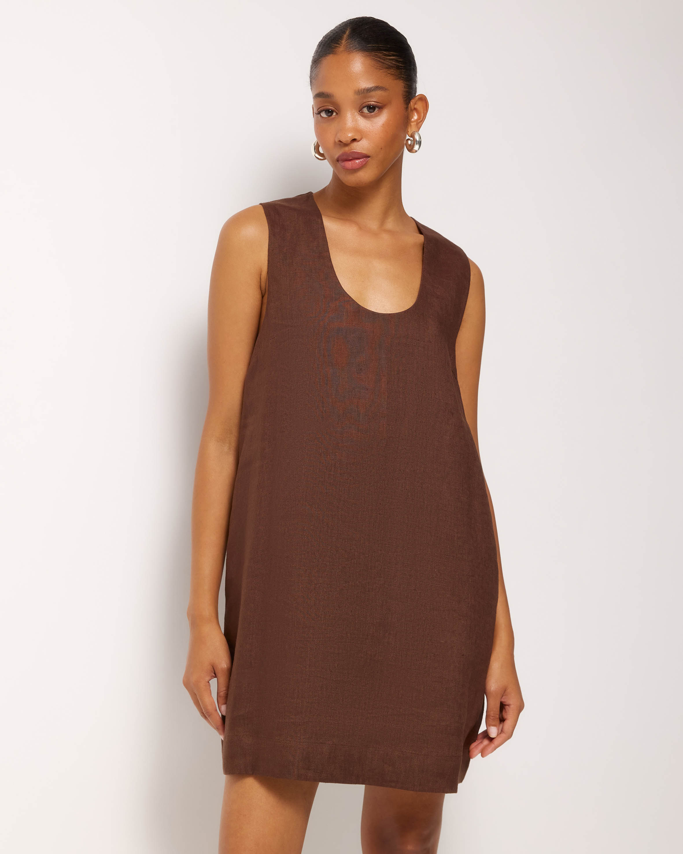 Orla Linen U-Neck Mini Dress