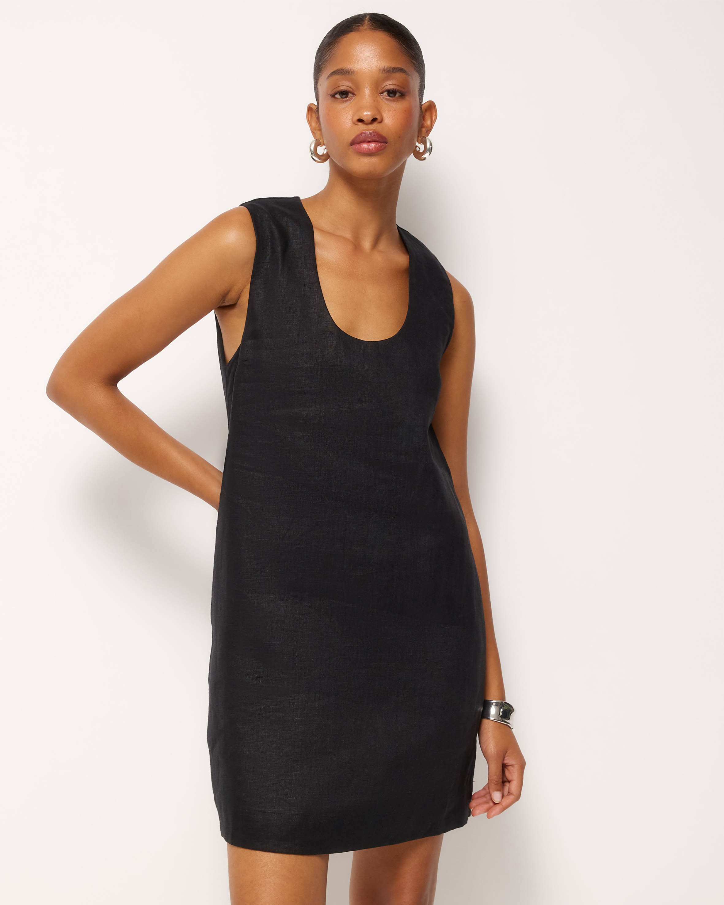 Orla Linen U-Neck Mini Dress
