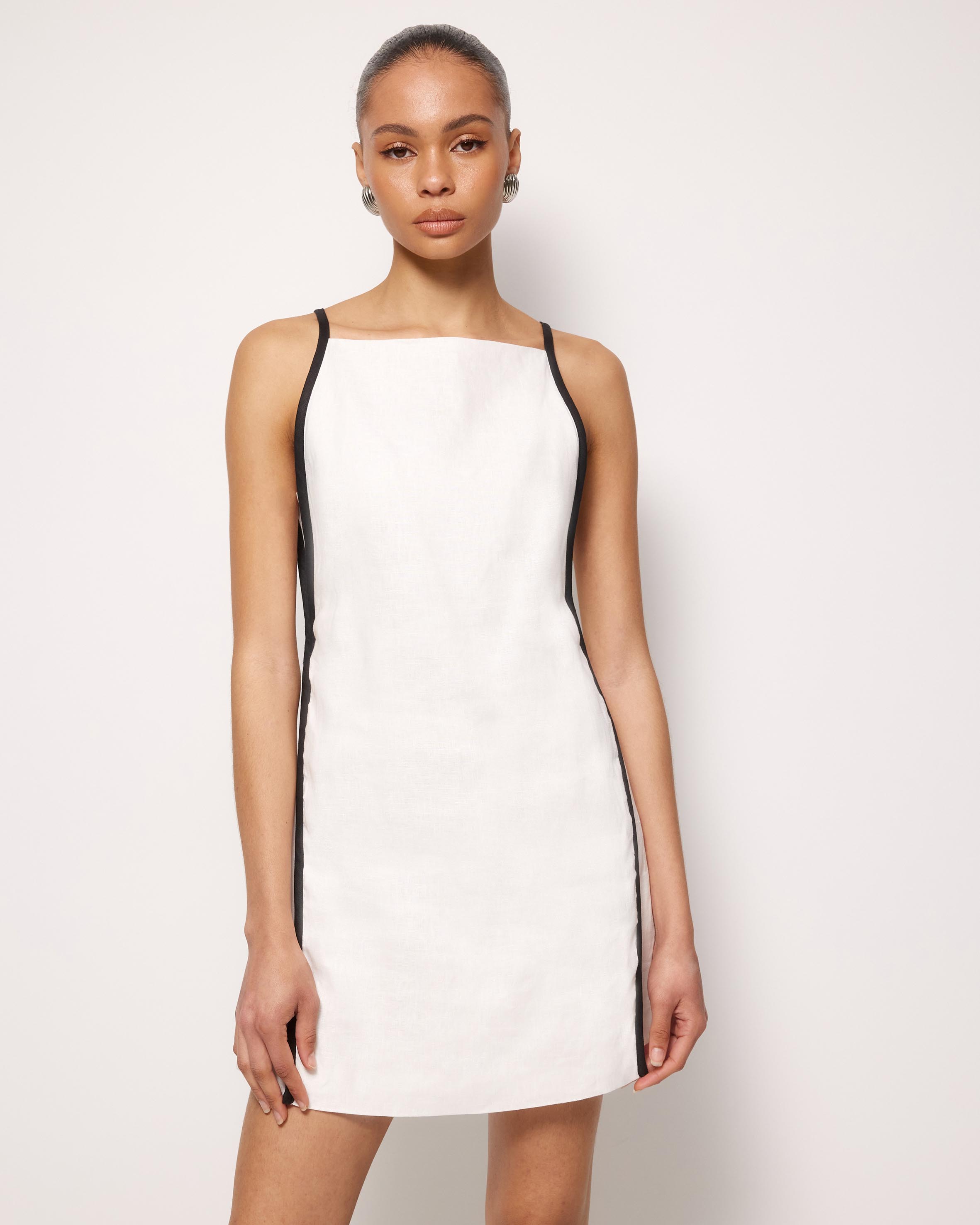 Tova Contrast Linen Mini Dress