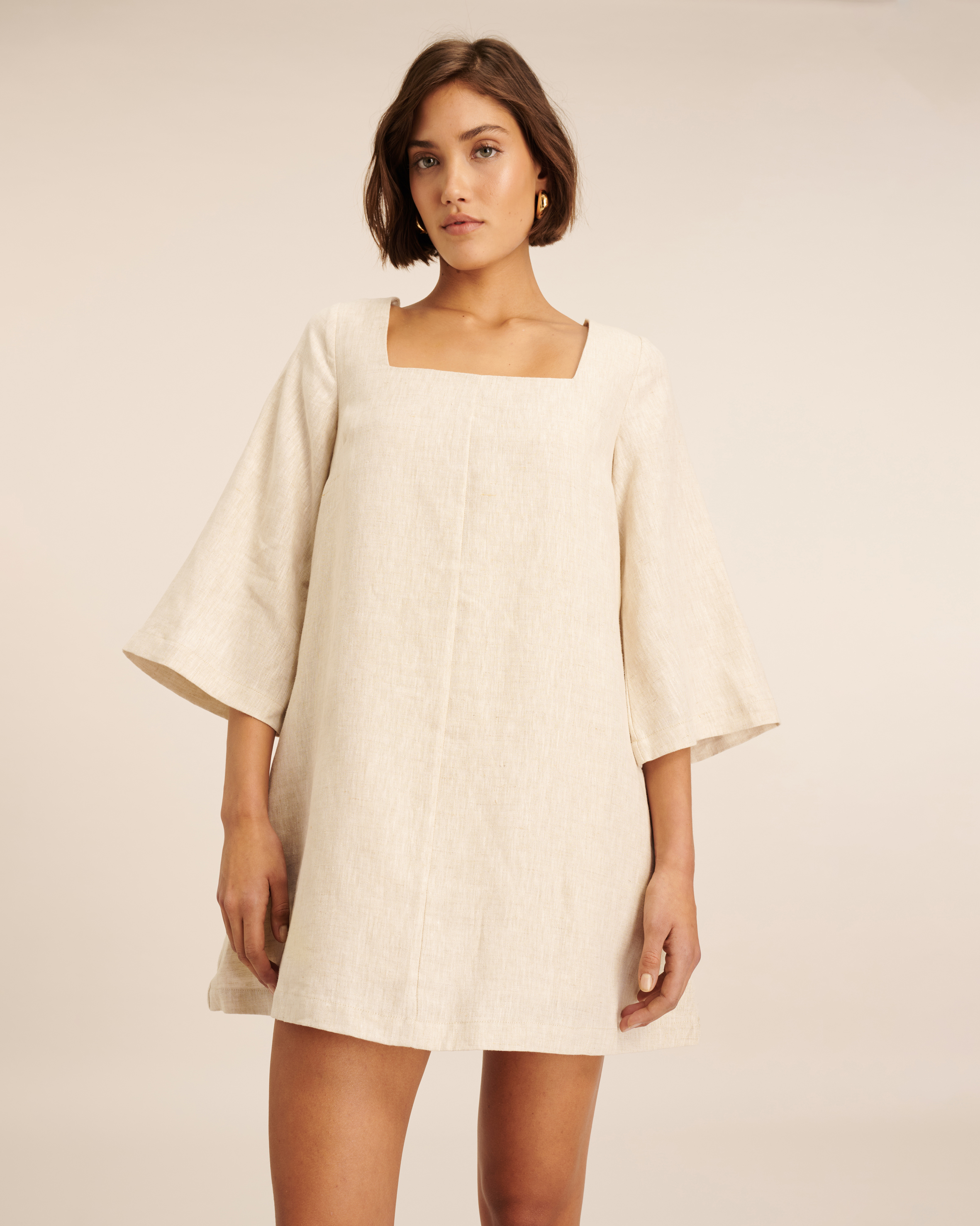Nora Linen Mini Shift Dress