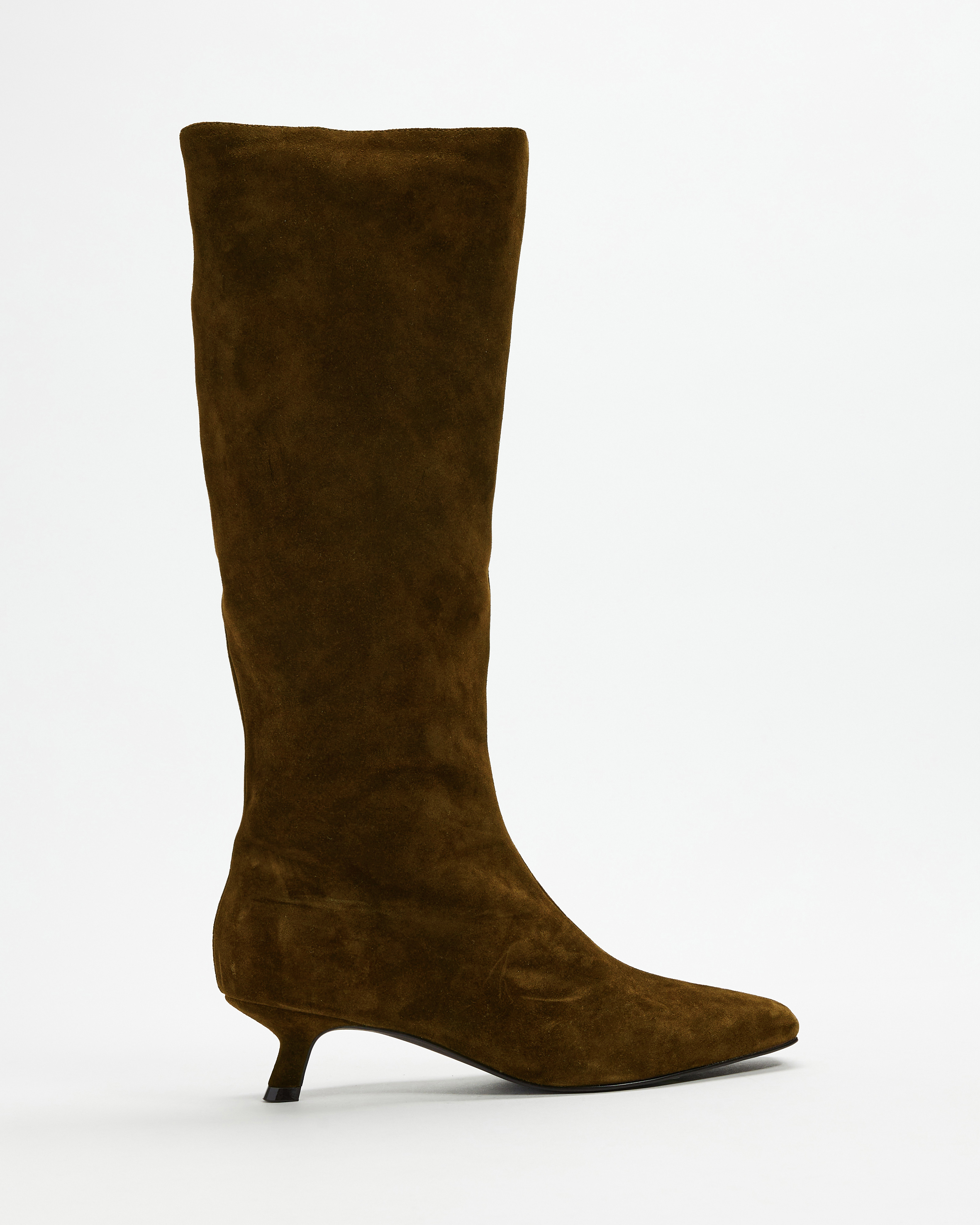 Maria Suede Knee High Kitten Heel Boots