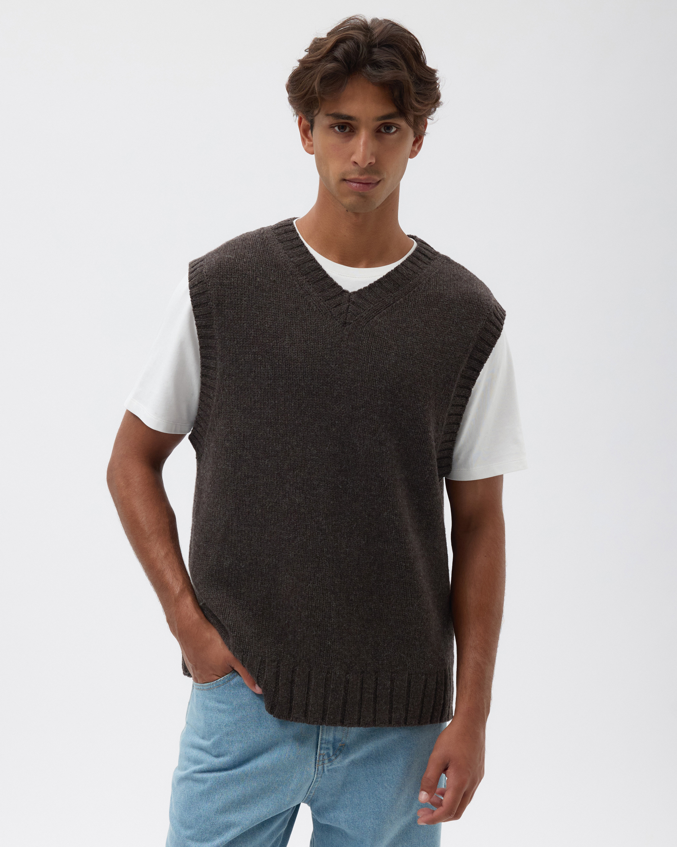 V-Neck Wool Vest