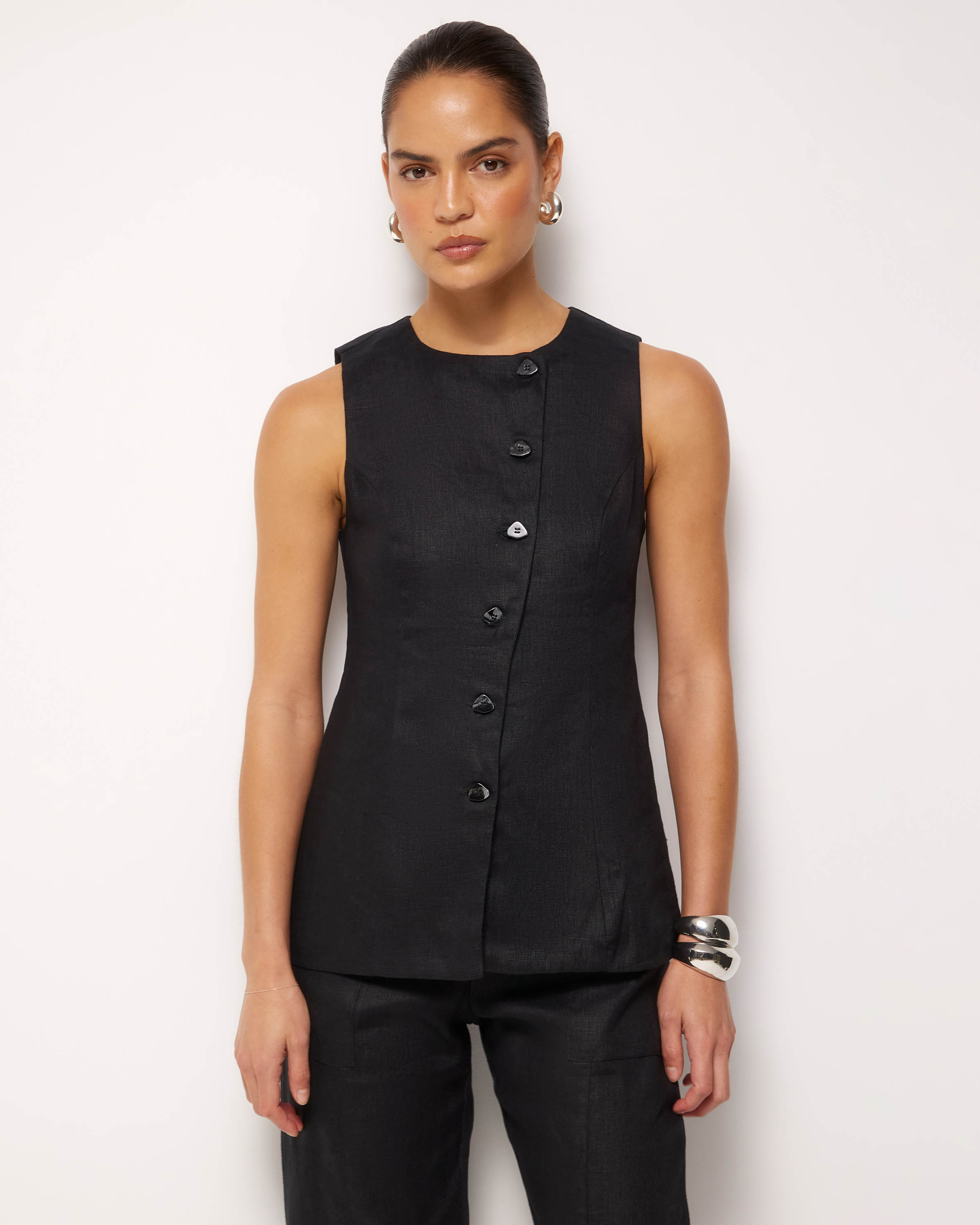 Longline Asymmetric Vest