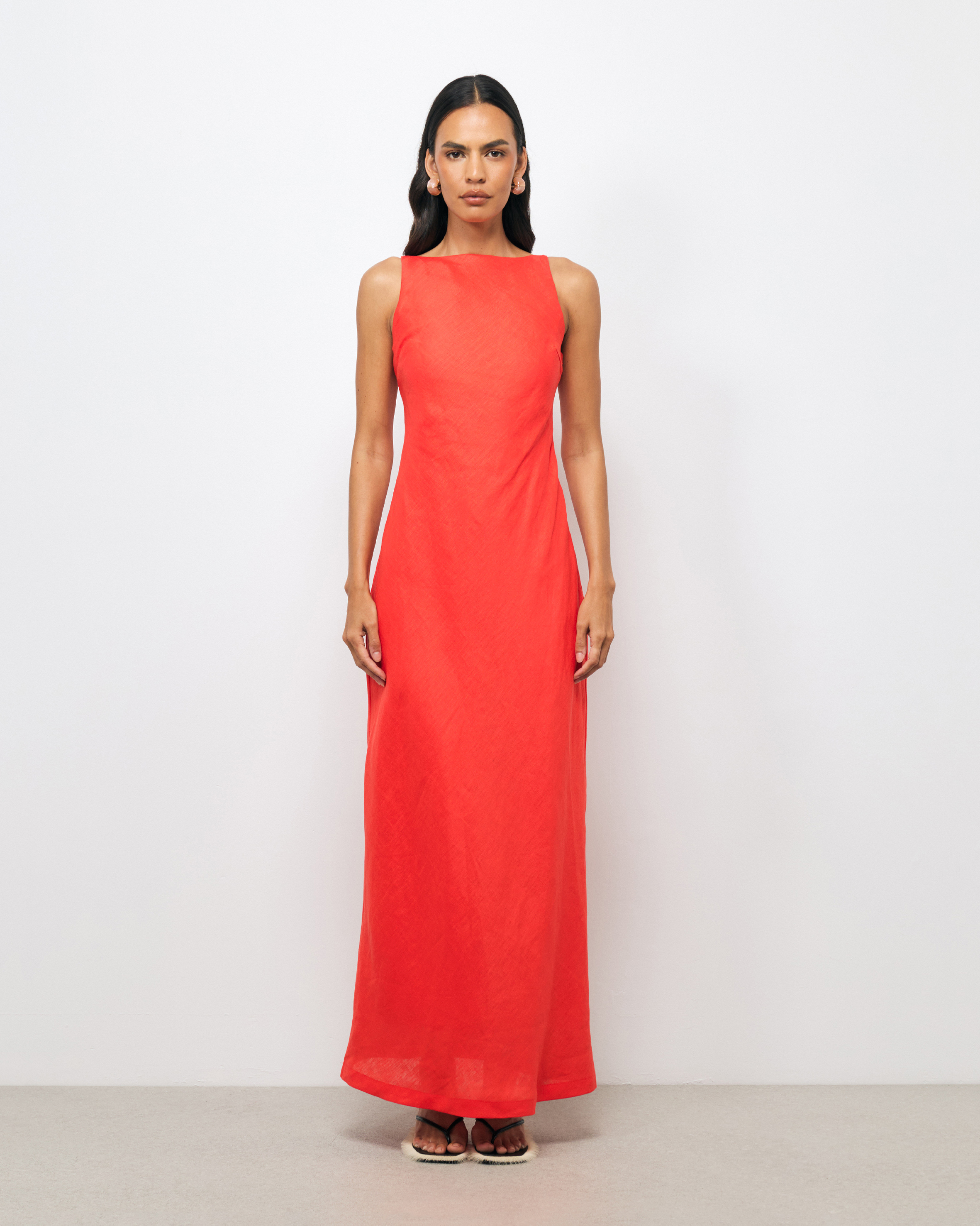 Jaida Bias Linen Slip Dress