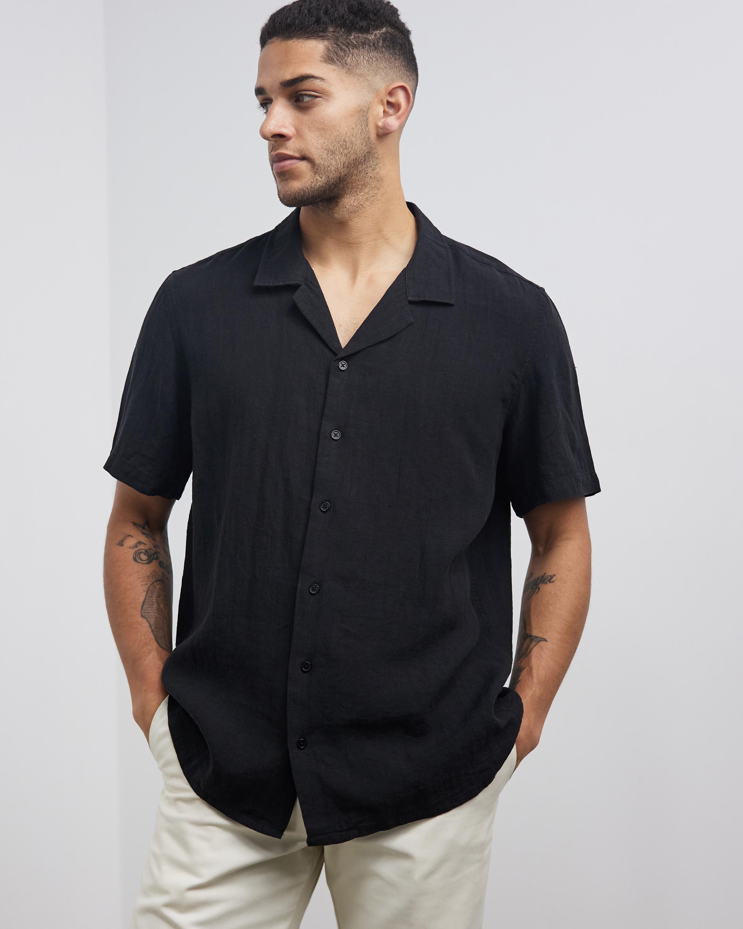 Linen Camp Collar Shirt