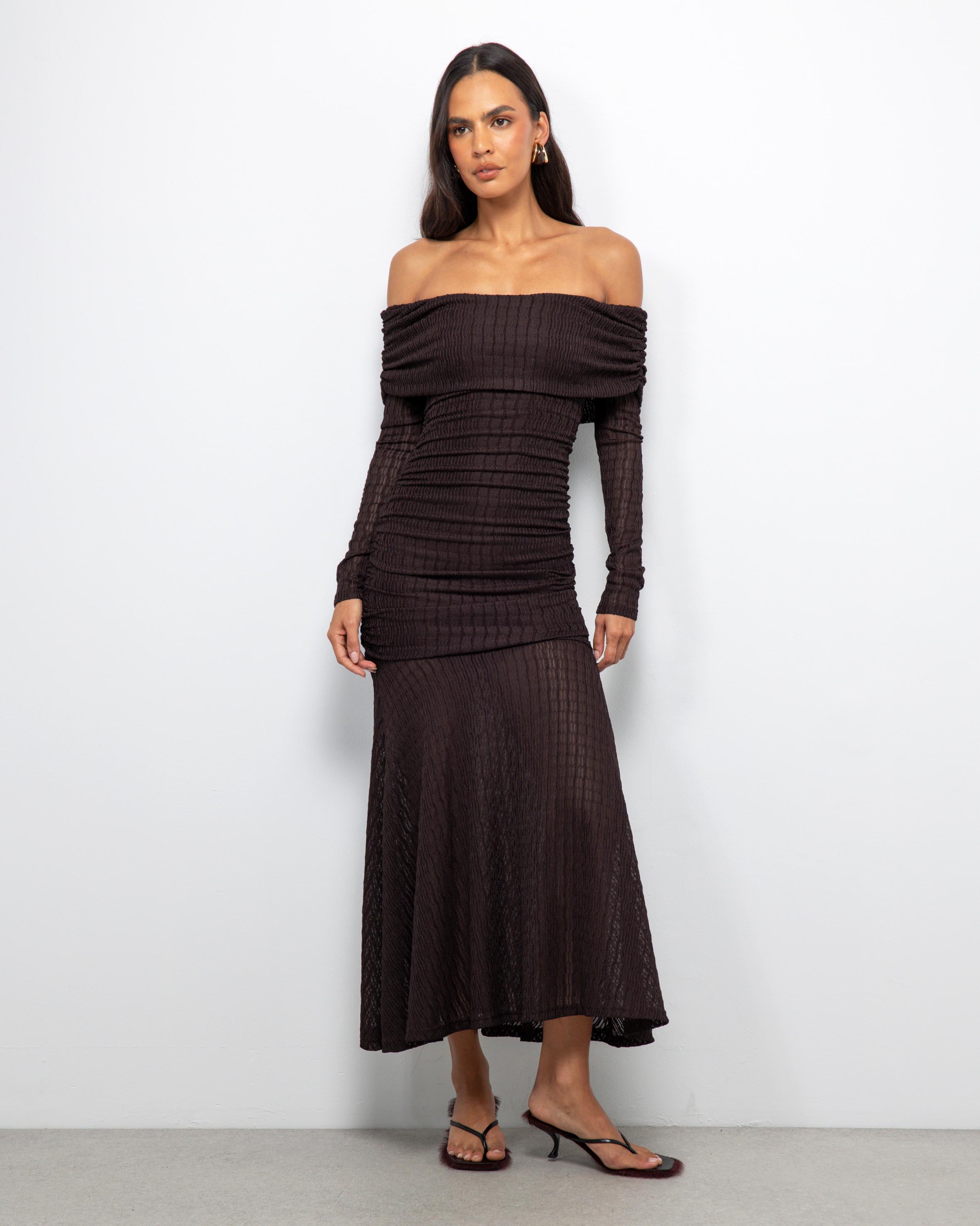 Valentina Off Shoulder Midi Dress