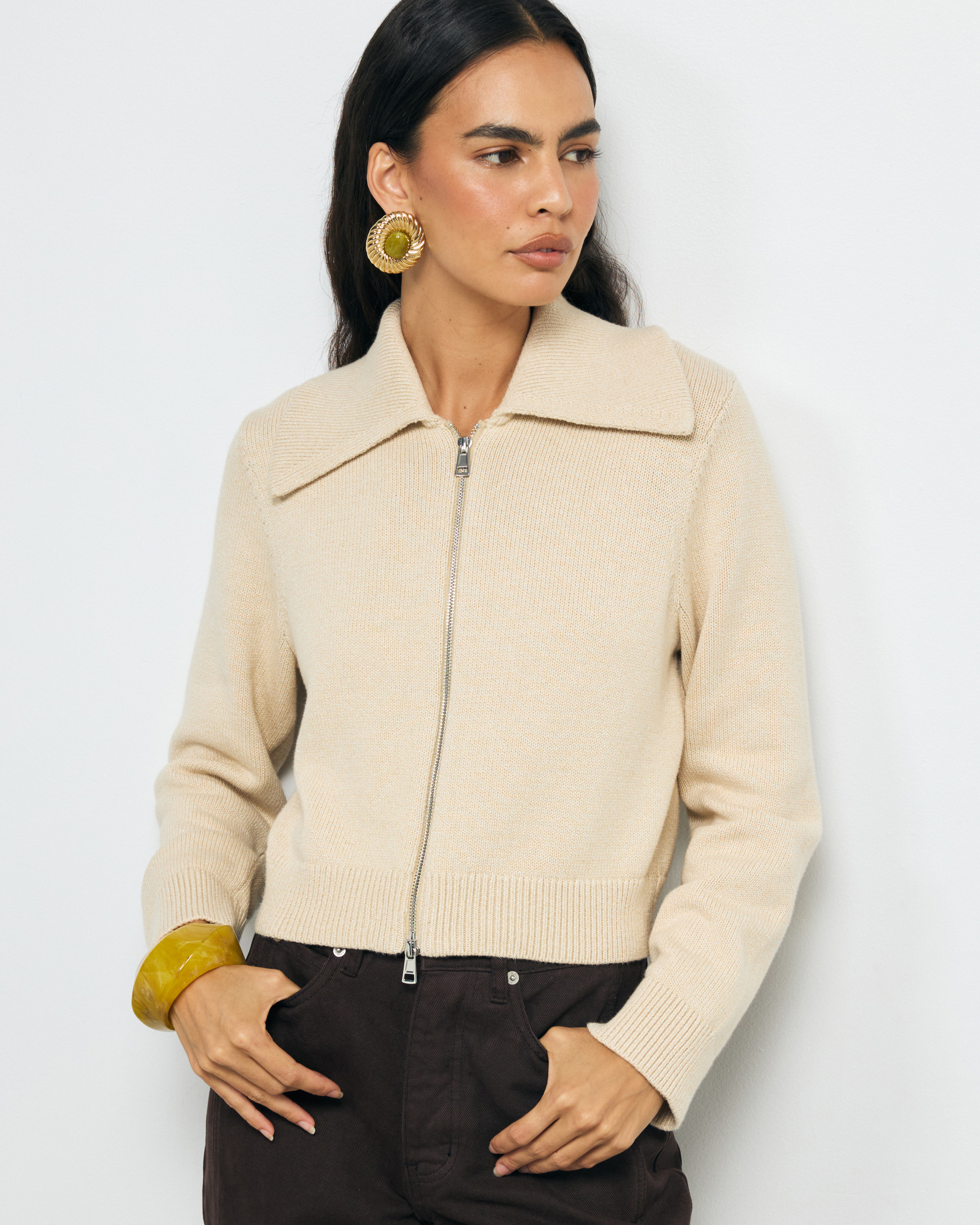 Lali Organic Cotton Zip Knit Cardigan