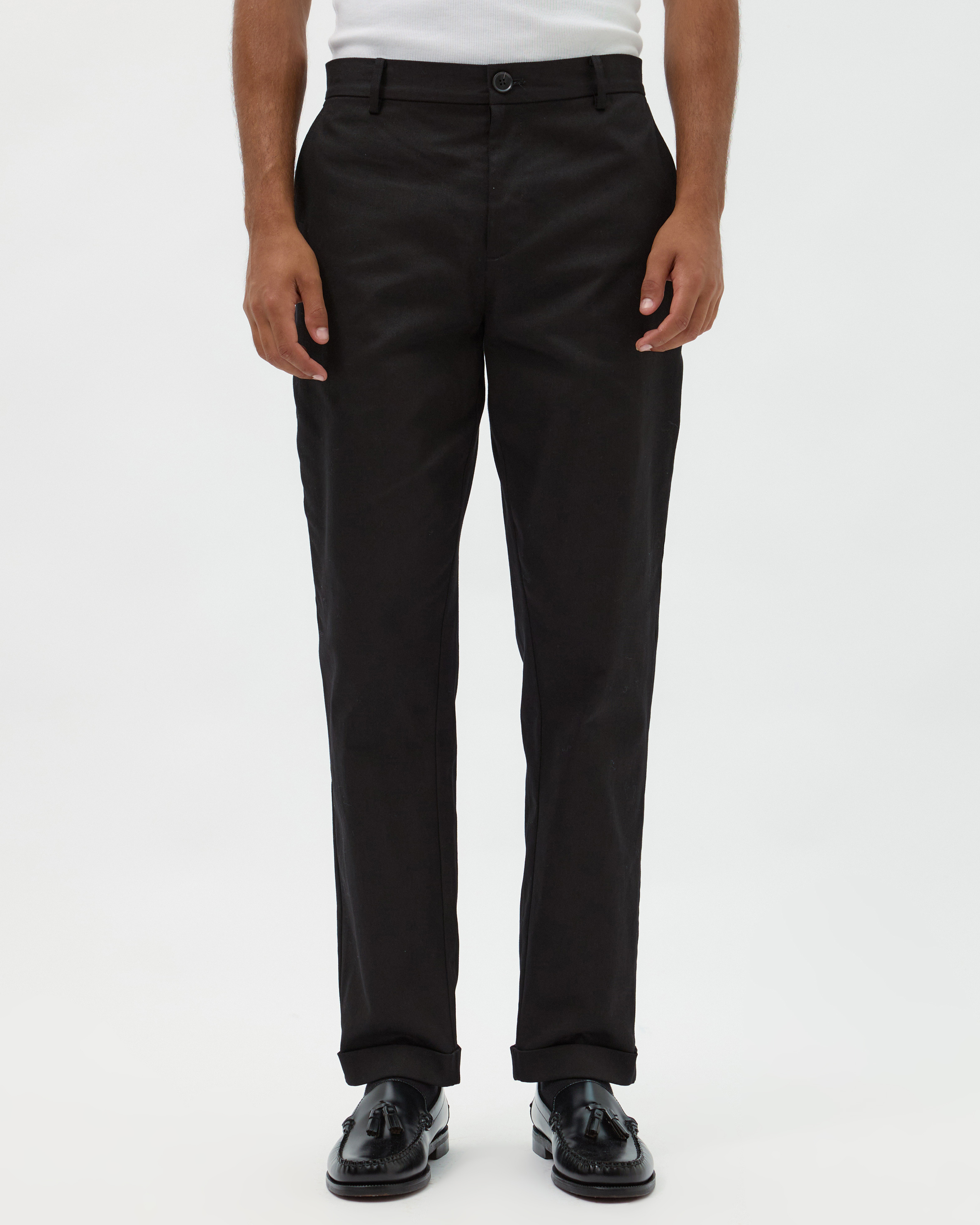 Tapered Cotton Twill Trousers