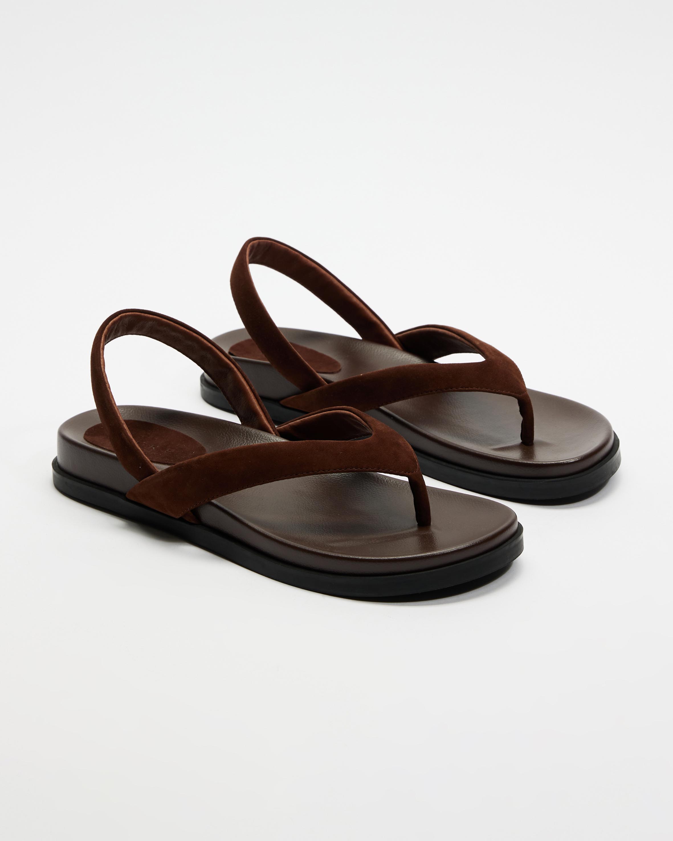 Suede Sling Back Leather Thongs