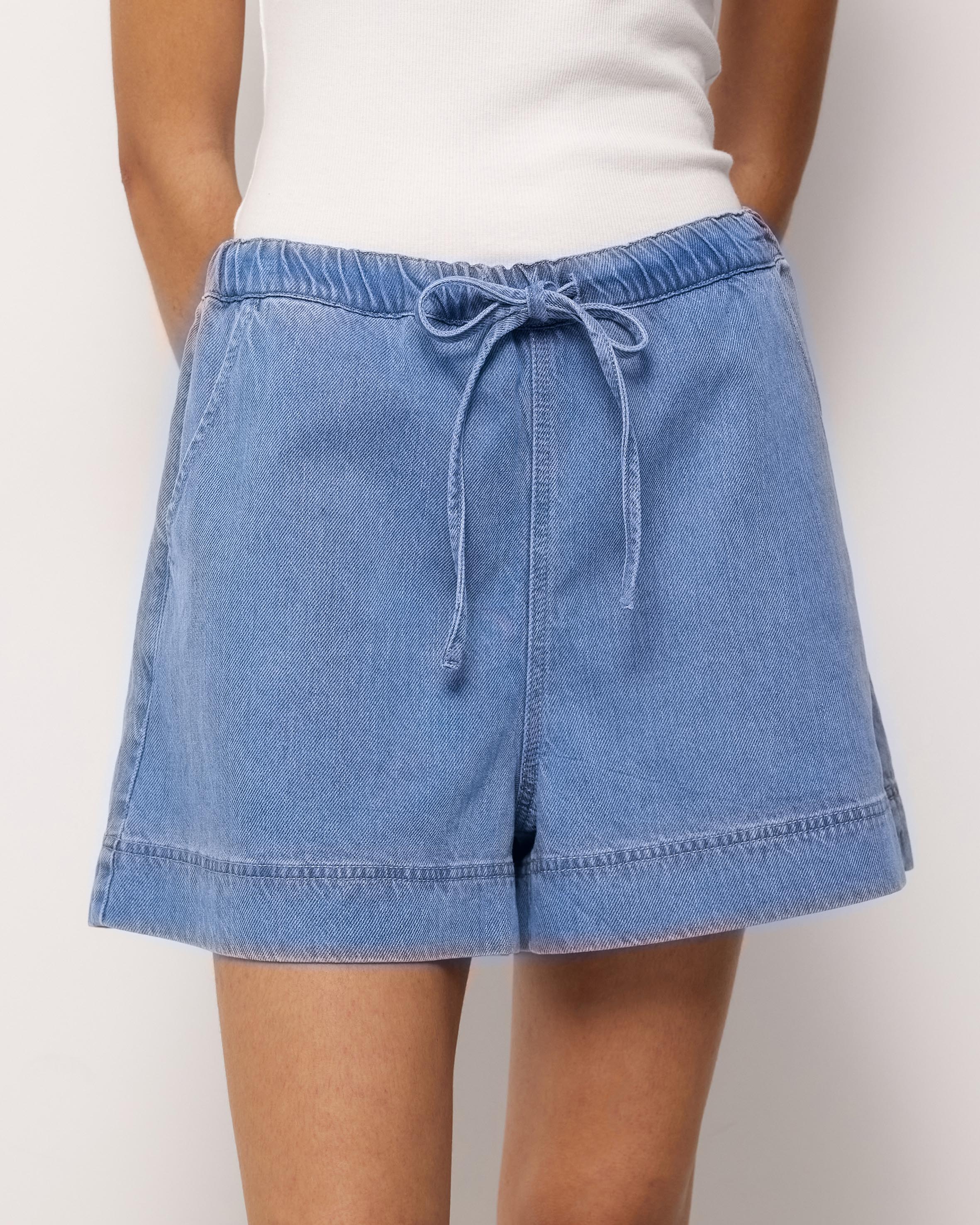 Denim Drawcord Shorts