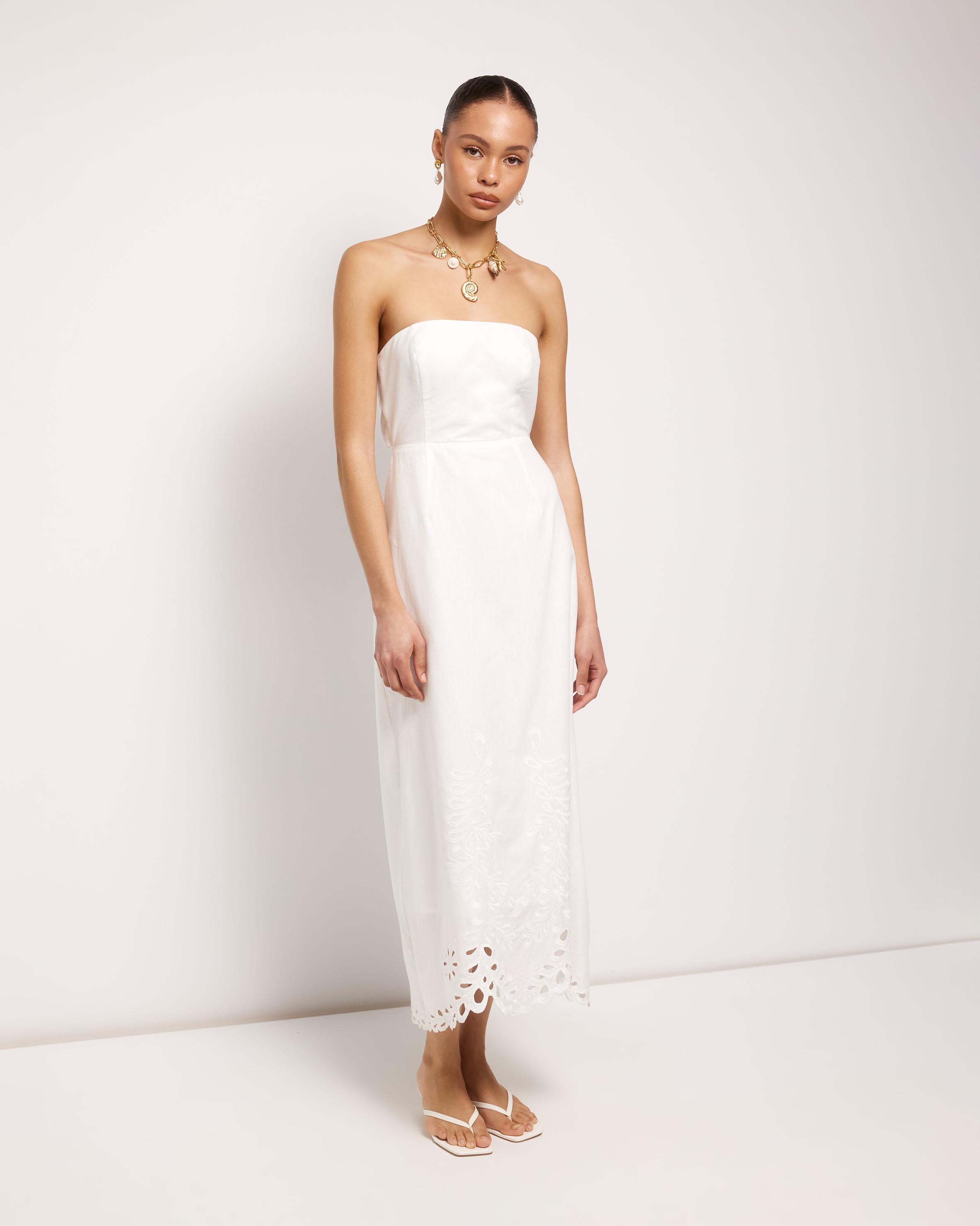 Adria Broderie Midi Dress