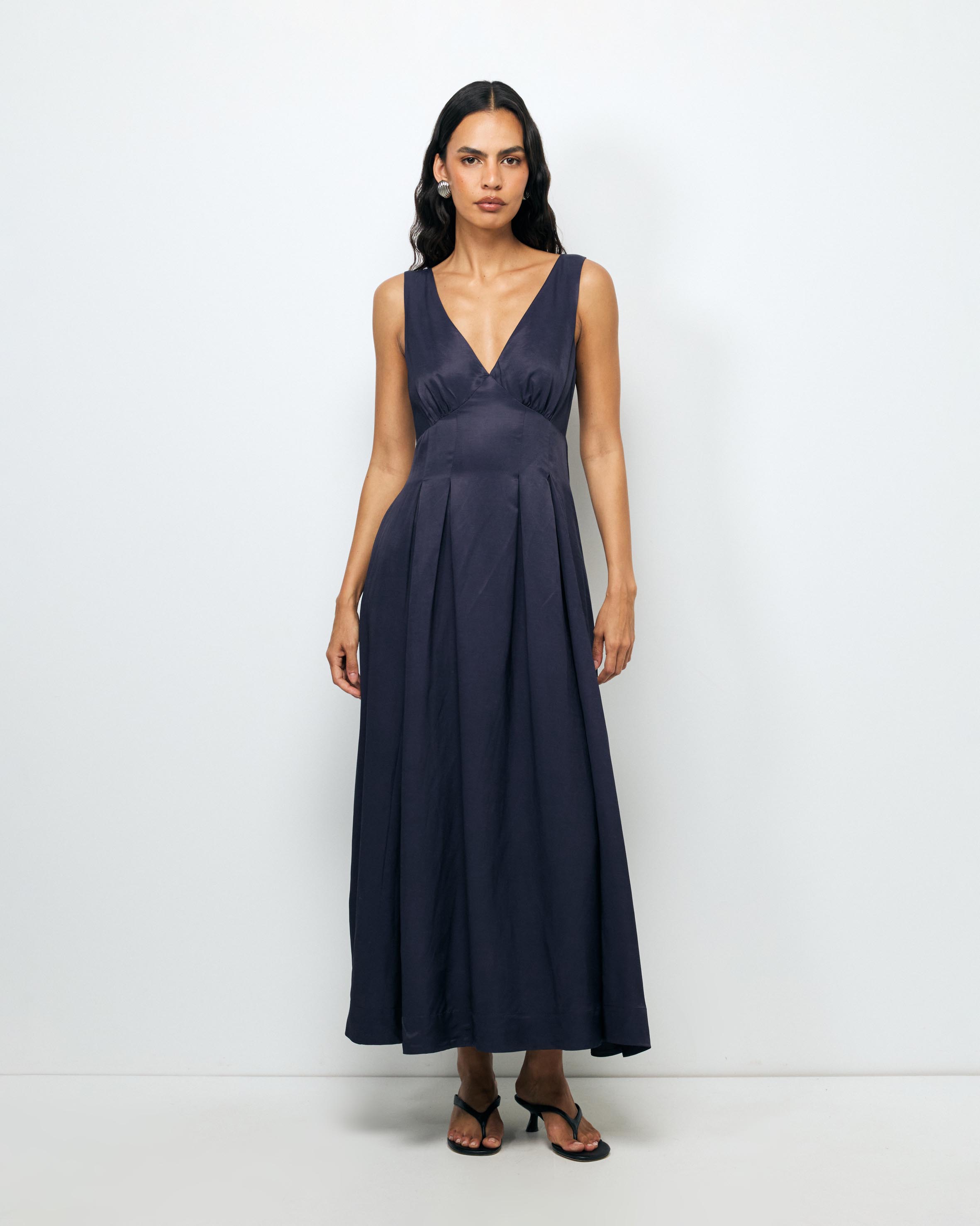 Nylah V-Neck Midi Dress