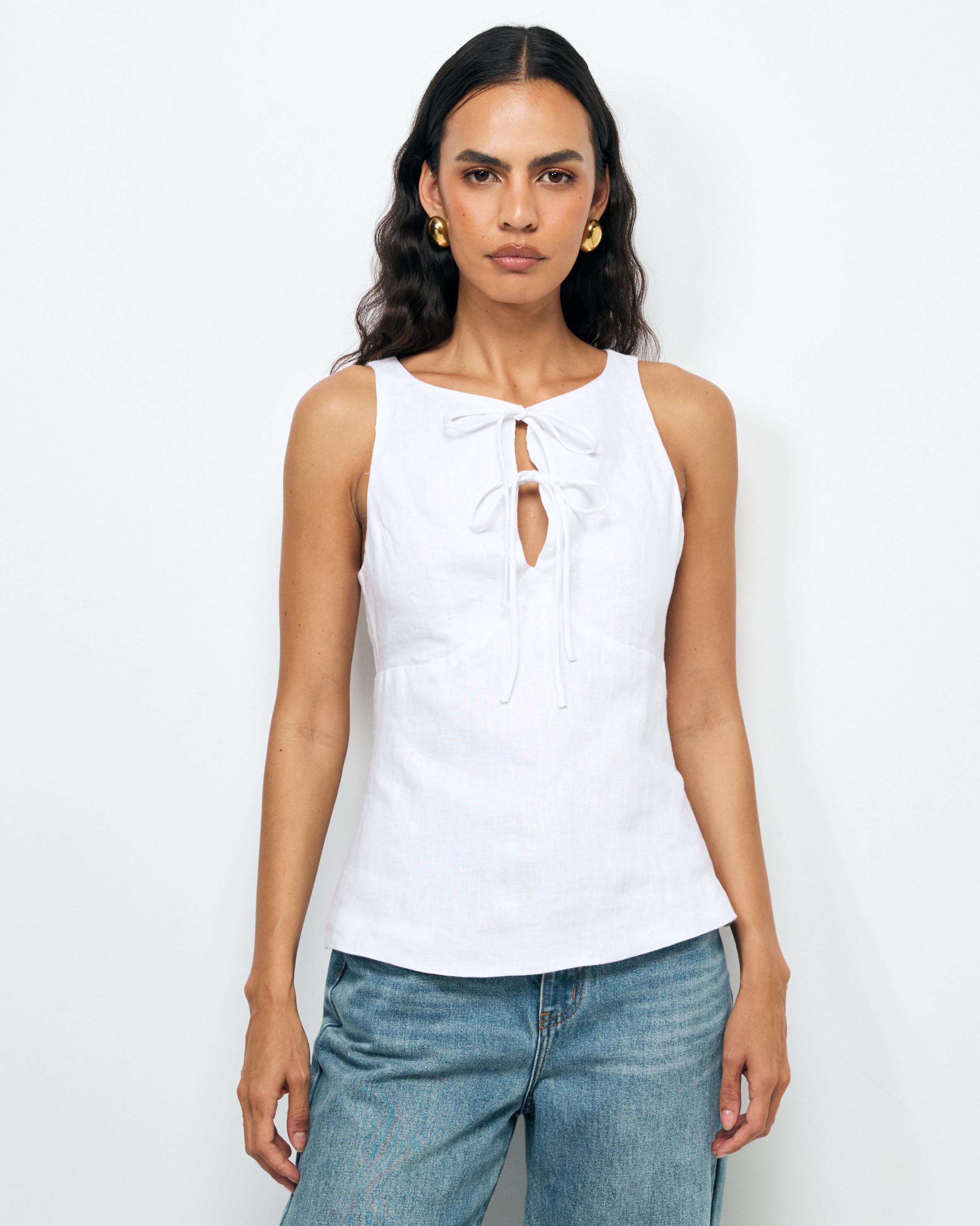 Arden Tie Front Top